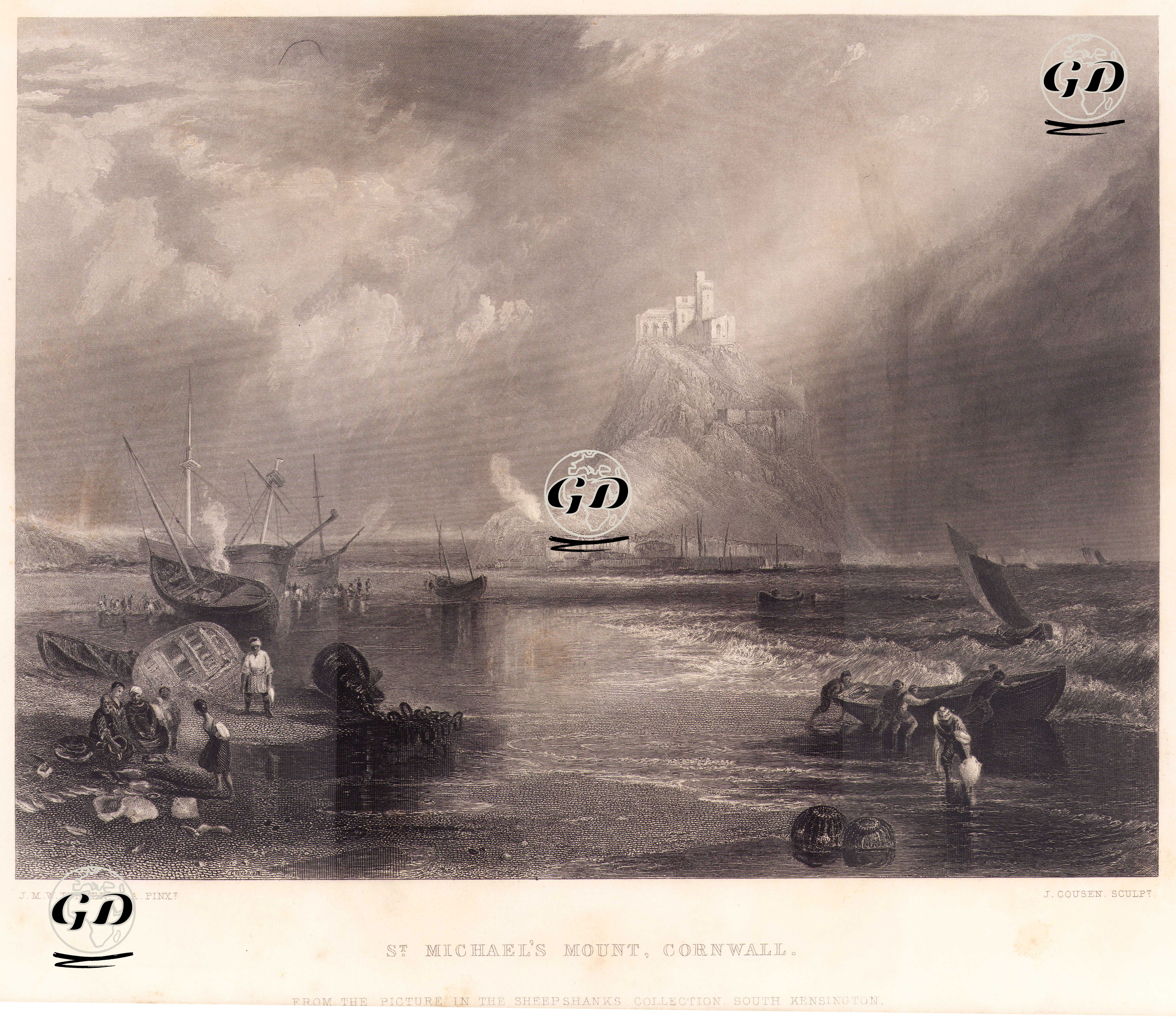 St.Michael Dağı, Cornwall - Joseph Mallord William Turner (1775-1851) - 1862