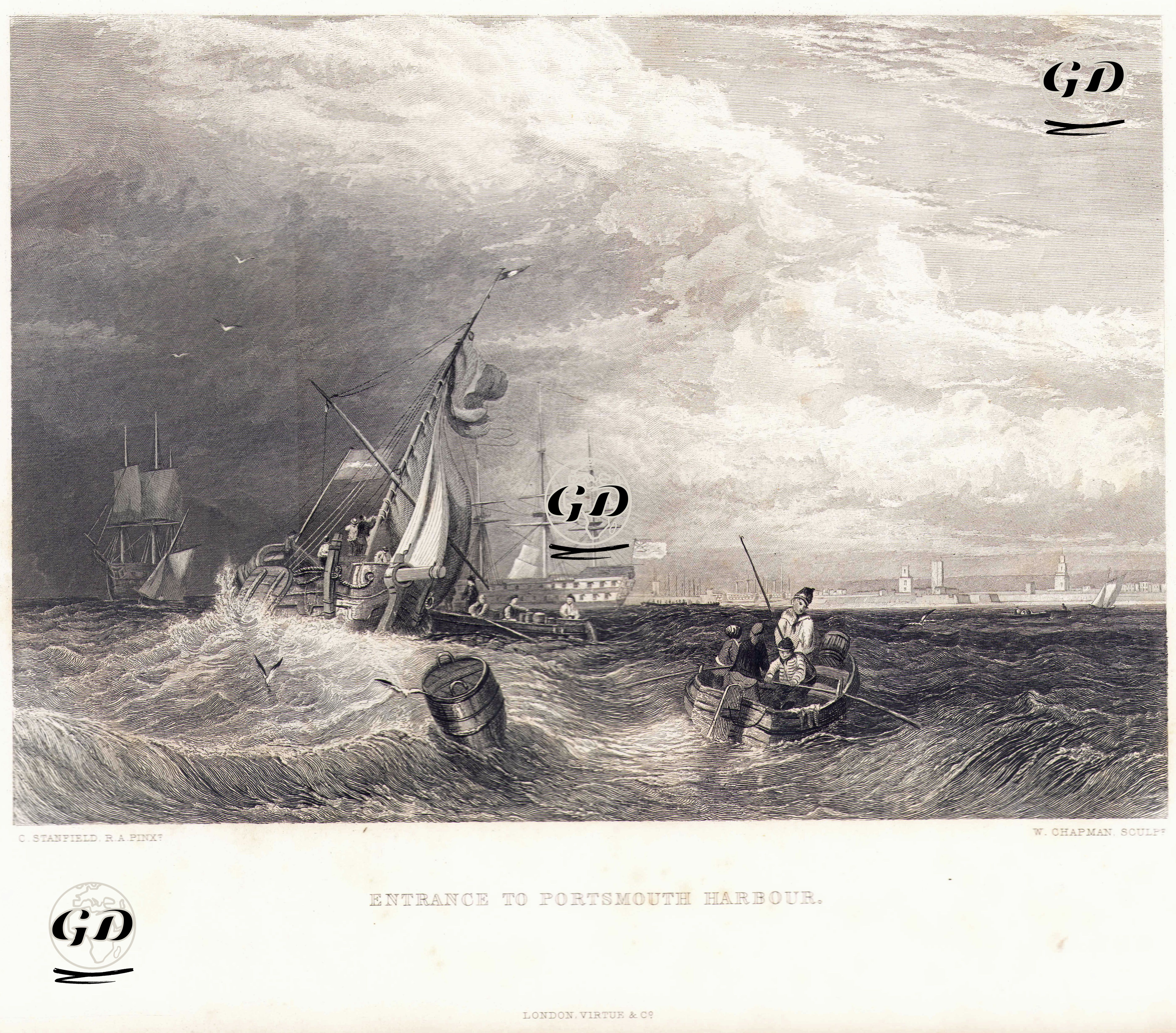 Portsmouth Limanına Giriş - Clarkson Stanfield (1793-1867) - 1868