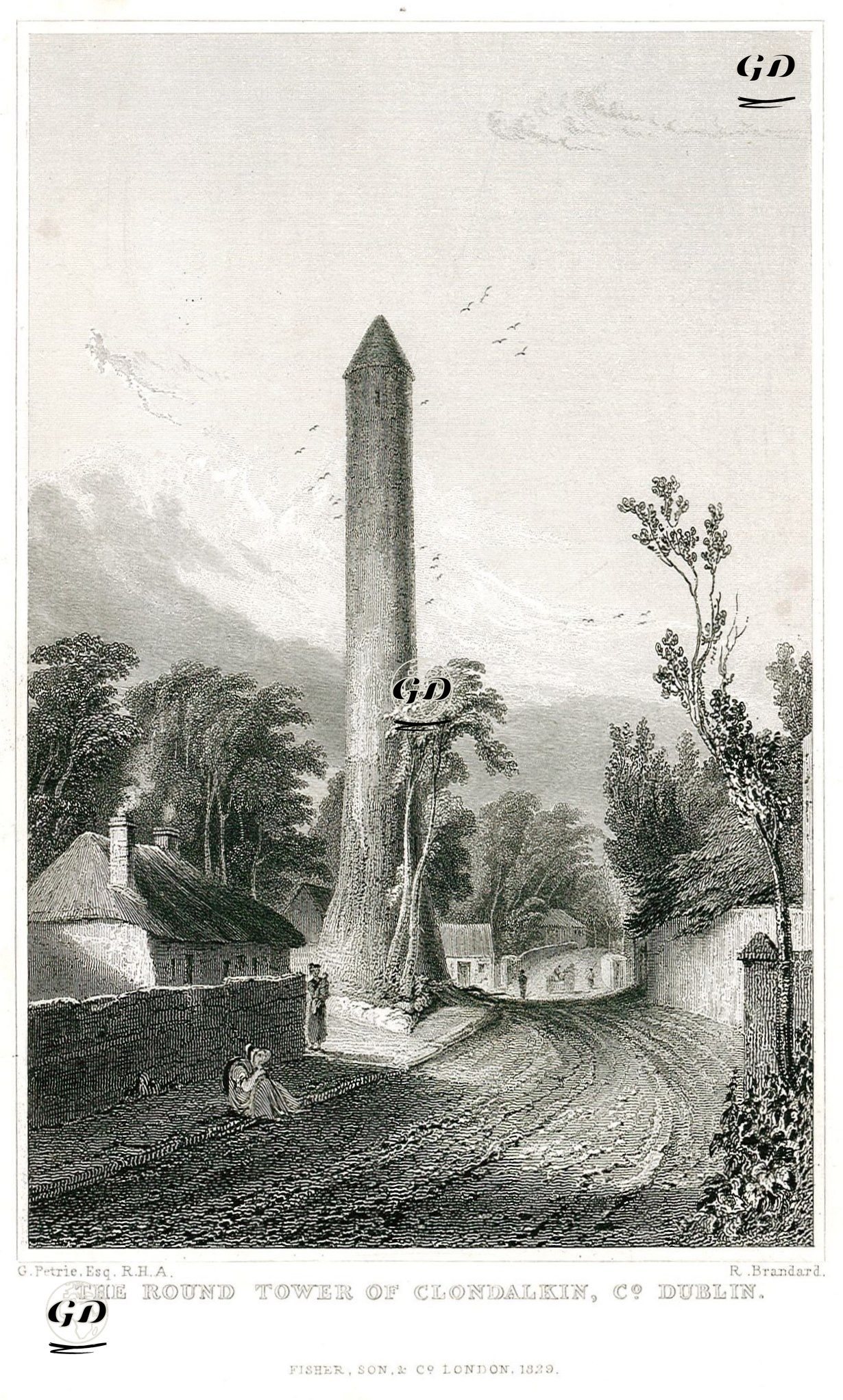Dublin Clondalkin Kulesi - George Petrie (1790-1866) - 1829