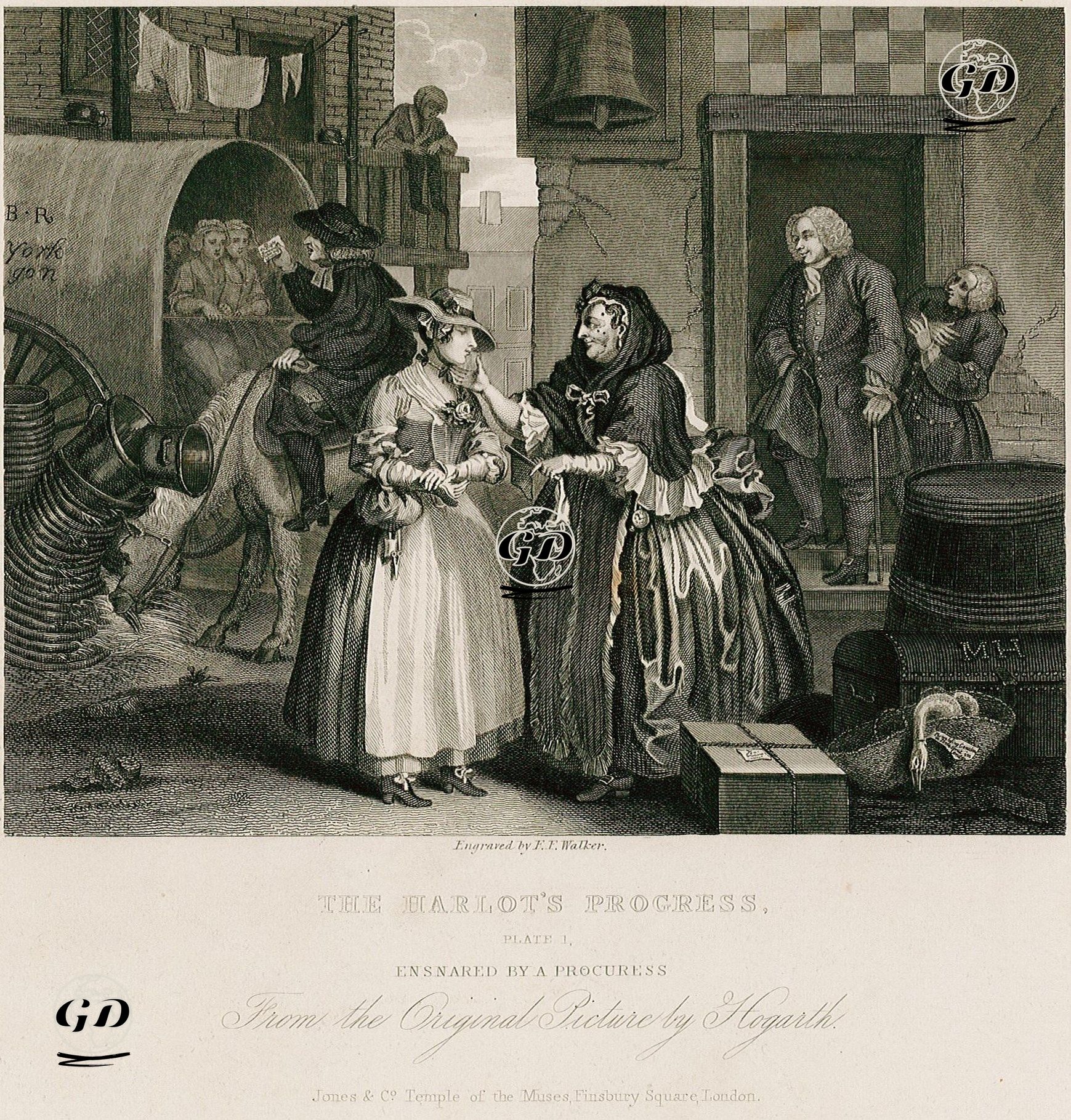 The Harlot's Progress-Ensnared By A Procuress-Plate 1 - William Hogarth (1697-1764) - 1833