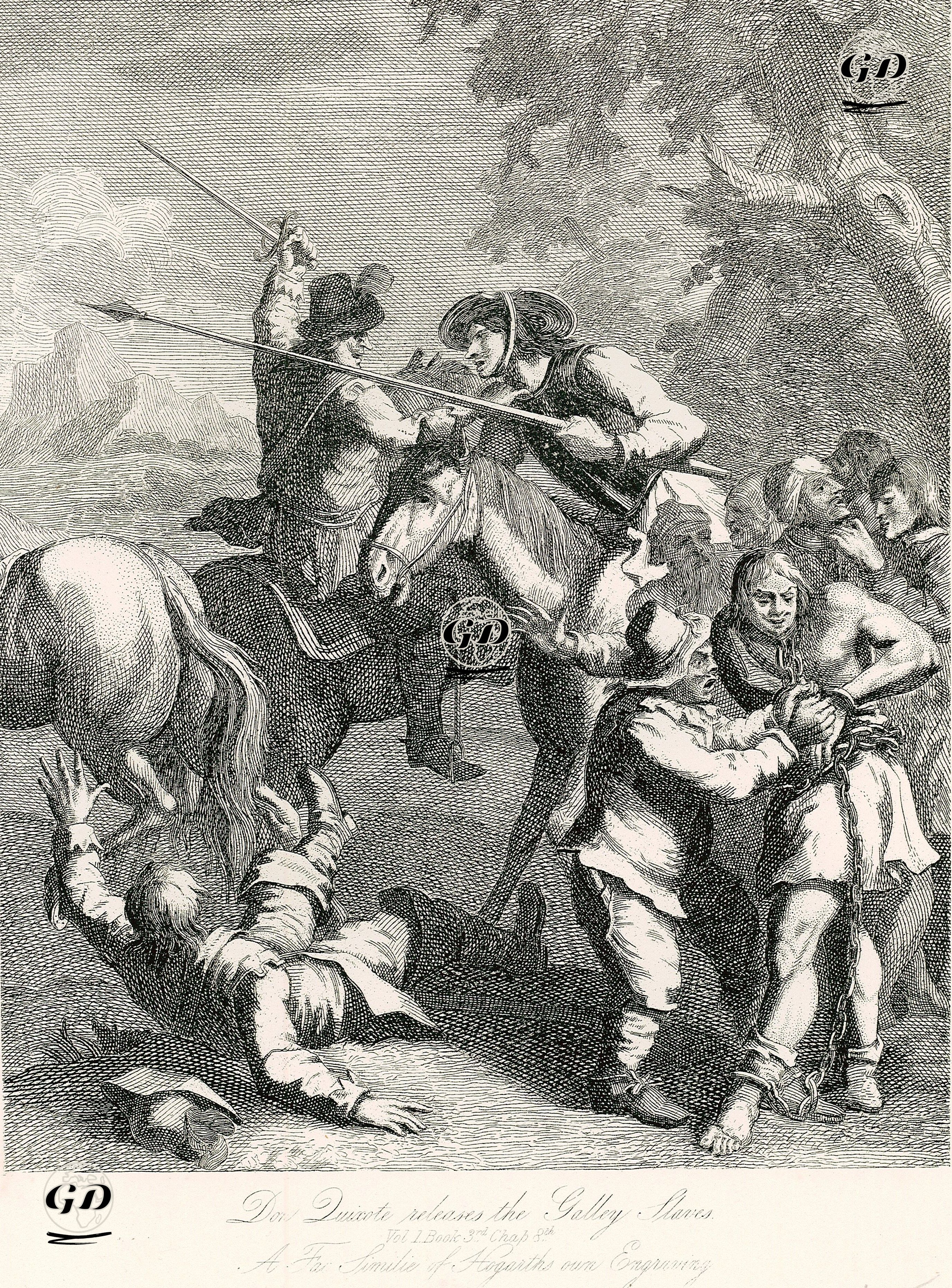 Don Luixote Releases Yalley Slaves-Vol 1. Book 3. Chap. 8.  - William Hogarth (1697-1764) - 1870