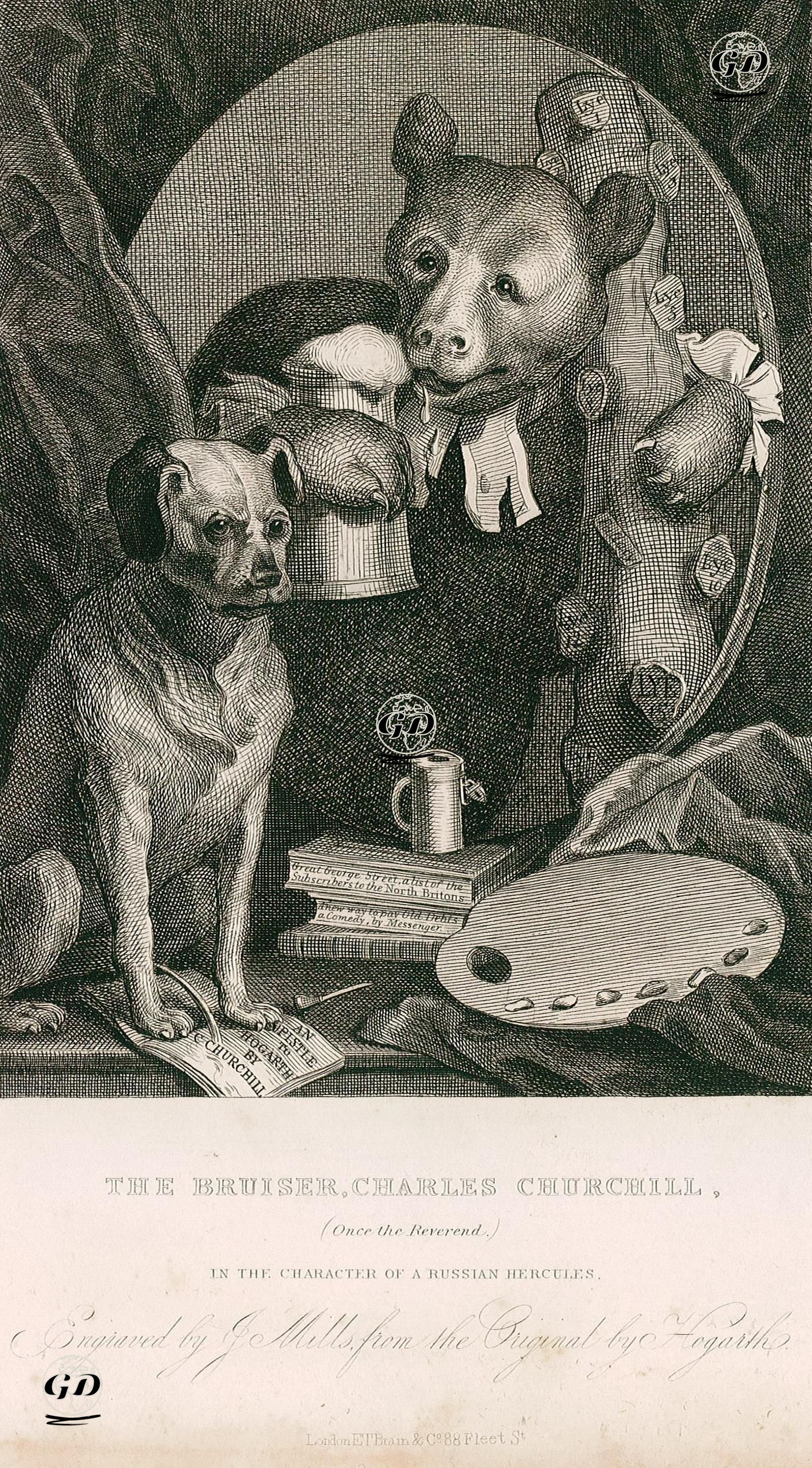 The Bruiser, Charles Churchill(Once The Reverend) In The Character Of A Russian Hercules - William Hogarth (1697-1764) - 1833