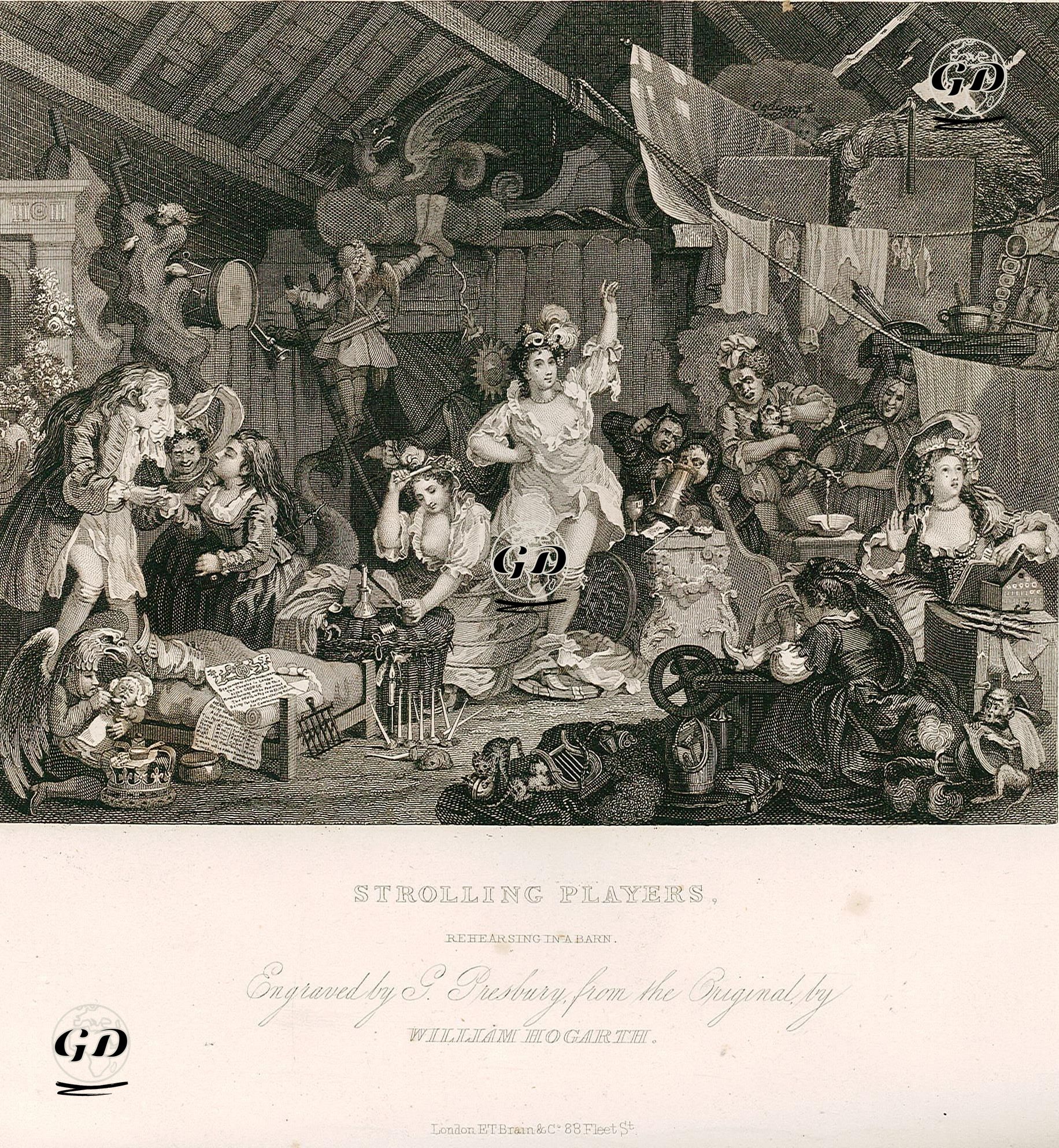 Strolling Players, Rehearsing In A Barn - William Hogarth (1697-1764) - 1833