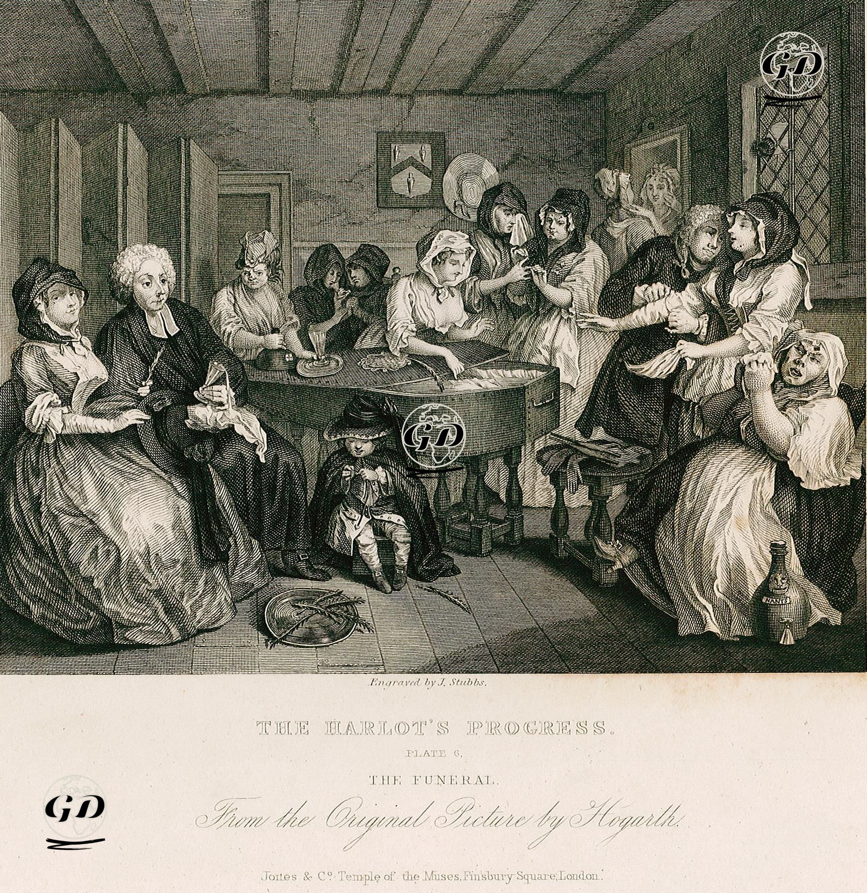 The Harlot's Progress-The Funeral-Plate 6 - William Hogarth (1697-1764) - 1833