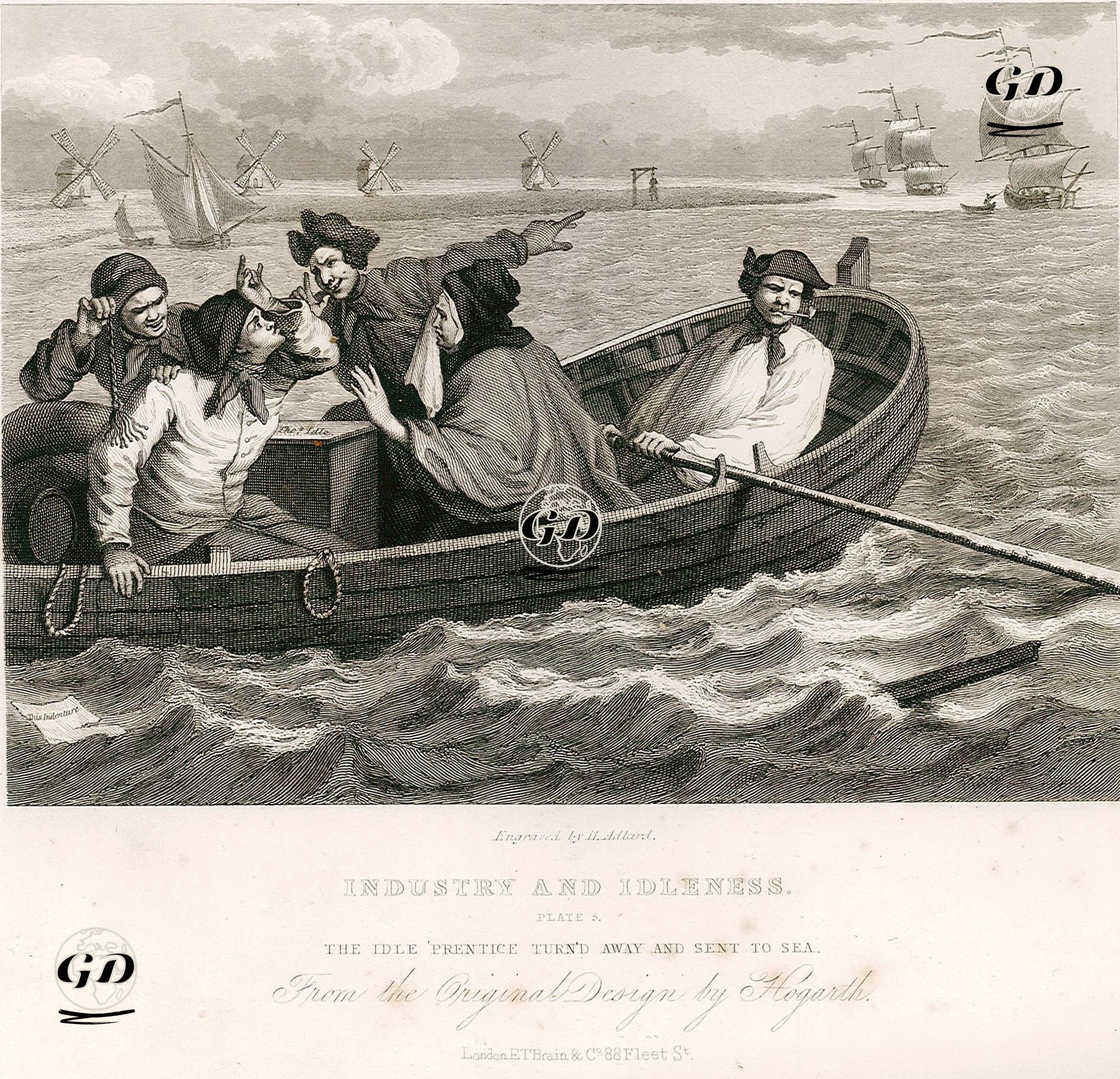 Industry And Idleness-The Idle Prentice Turn'd Away And Sent To Sea-Plate 5 - William Hogarth (1697-1764) - 1833