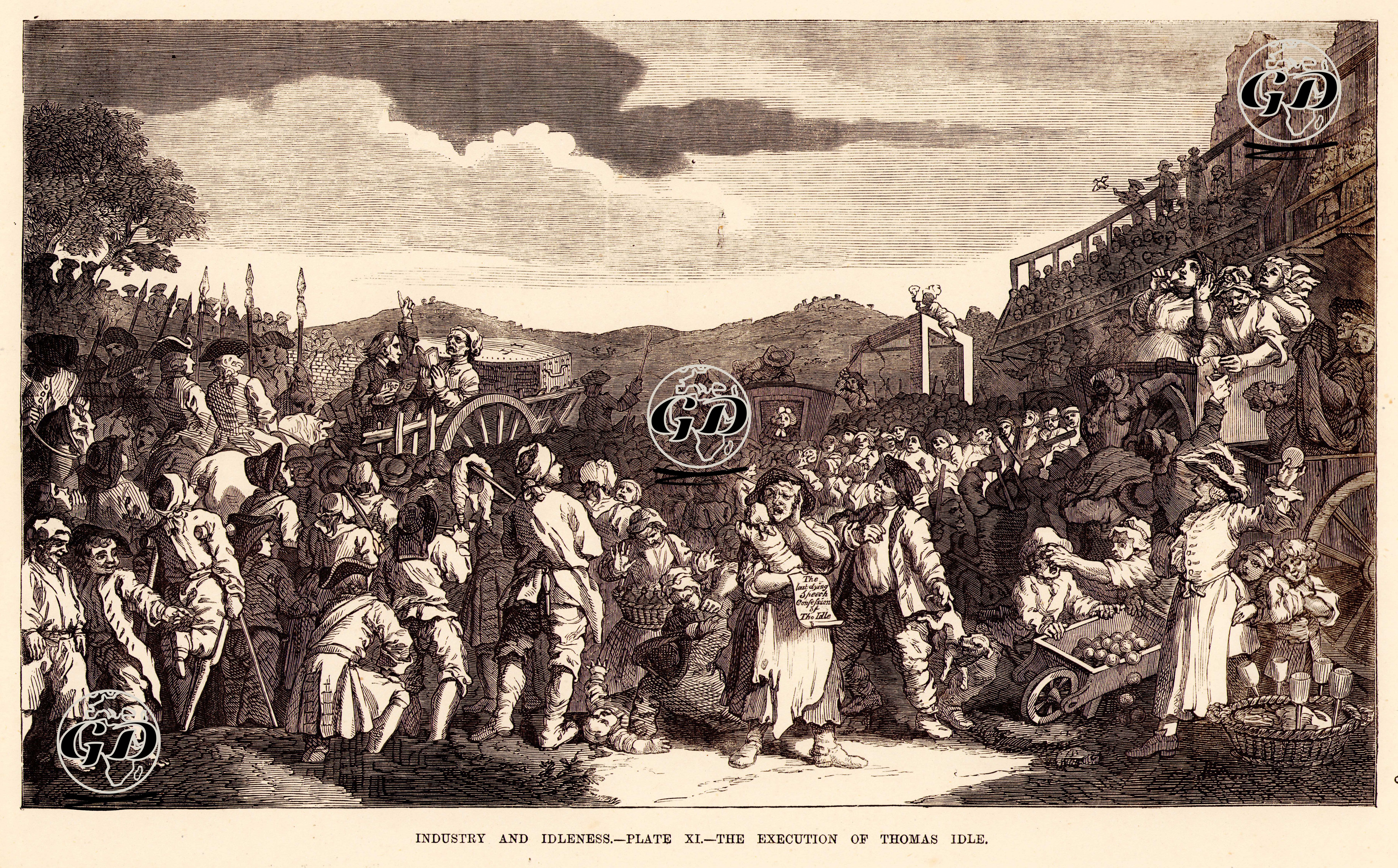 Industry And Idleness-Plate XI.-The Execution Of Thomas Idle - William Hogarth (1697-1764) - 1870's