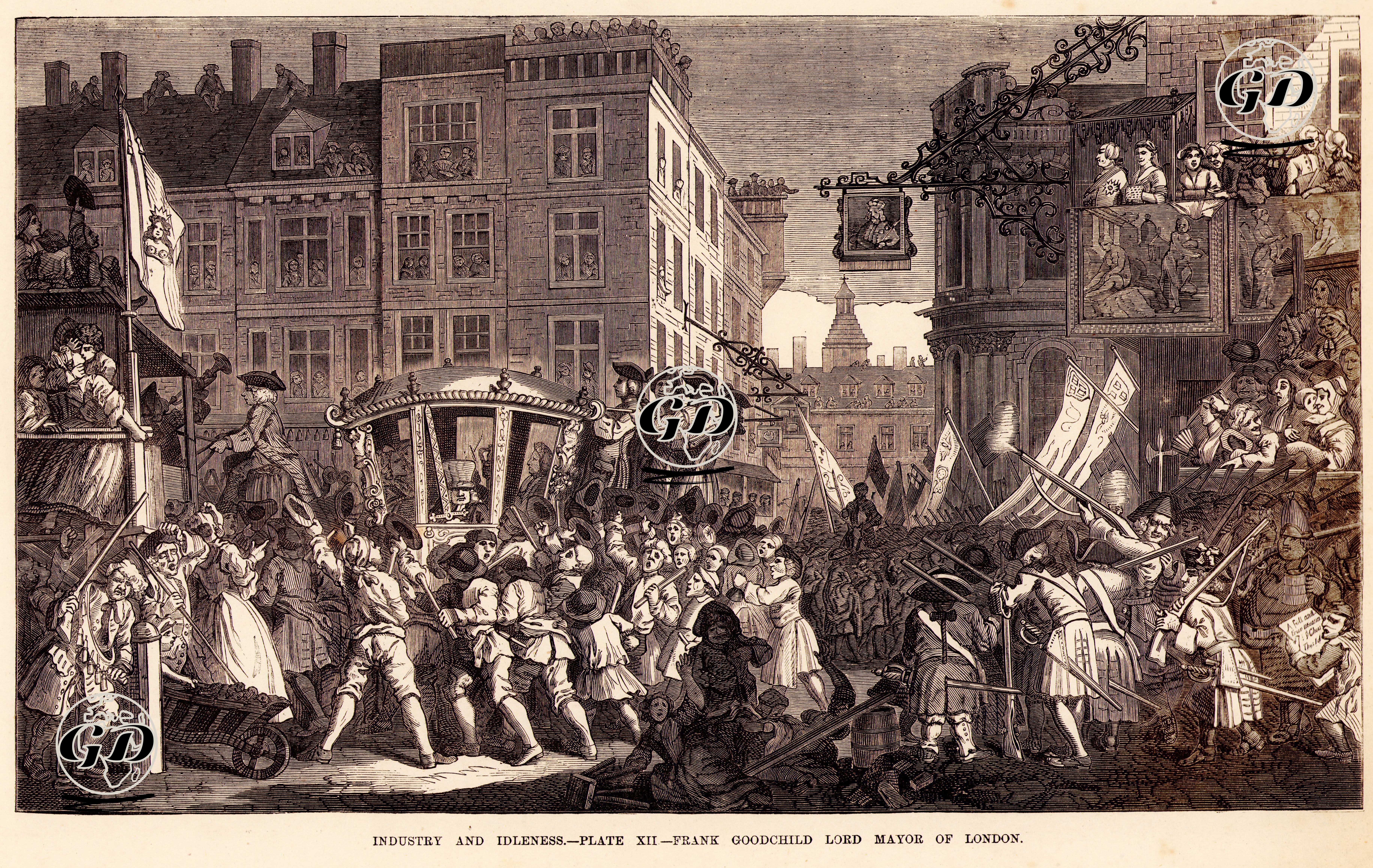 Industry And Idleness-Plate XII.-Frank Goodchild Lord Mayor Of London - William Hogarth (1697-1764) - 1870's