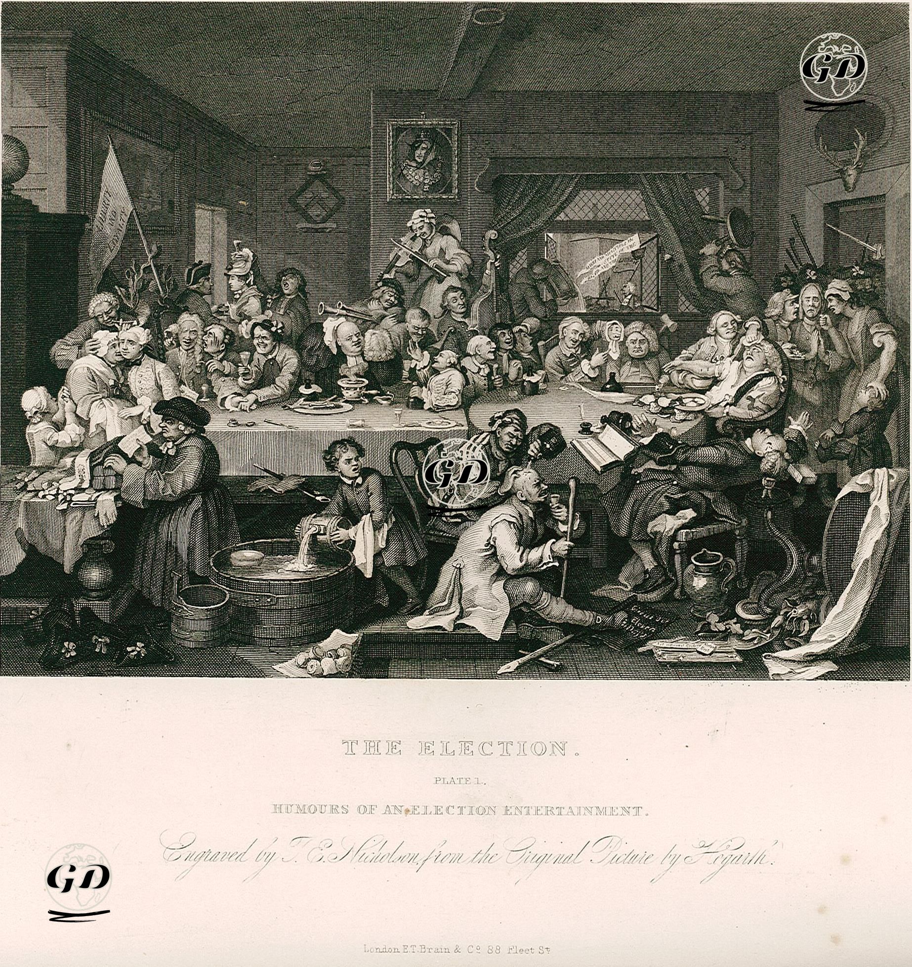 The Election-Humours Of An Election Entertainment-Plate 1. - William Hogarth (1697-1764) - 1833