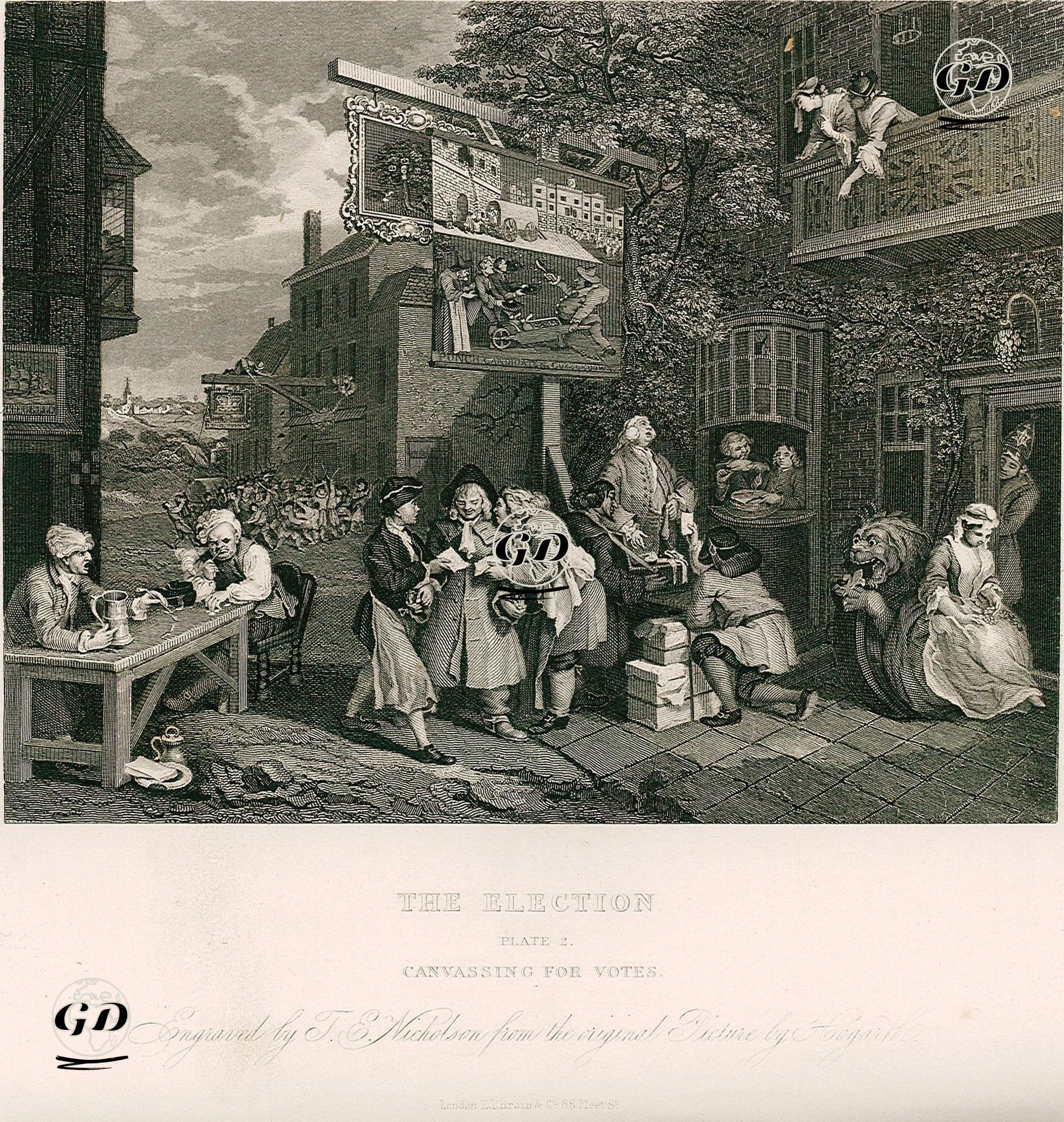 The Election-Canvassing For Votes-Plate 2. - William Hogarth (1697-1764) - 1833
