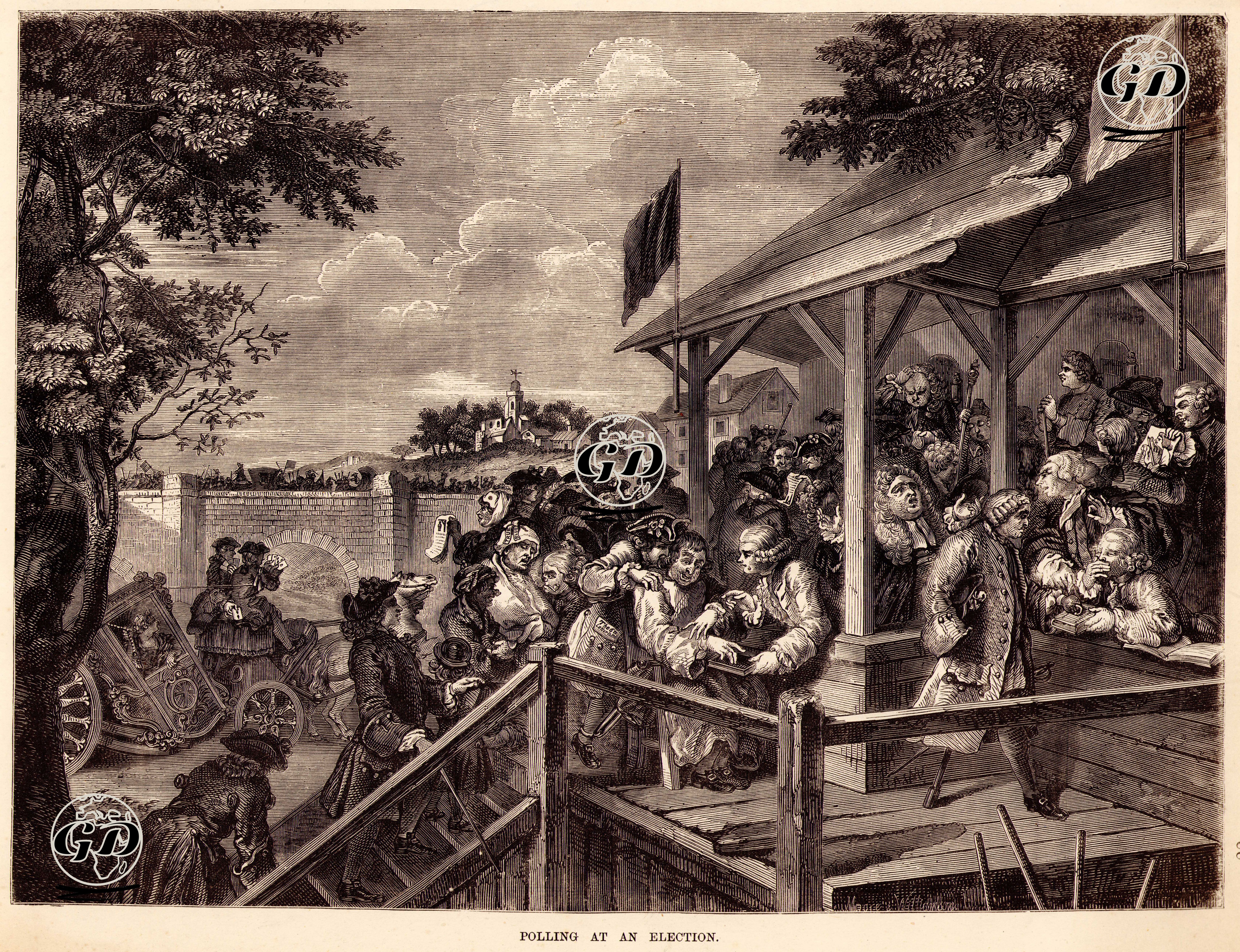 The Election-Plate 3.-Polling At An Election - William Hogarth (1697-1764) - 1870's