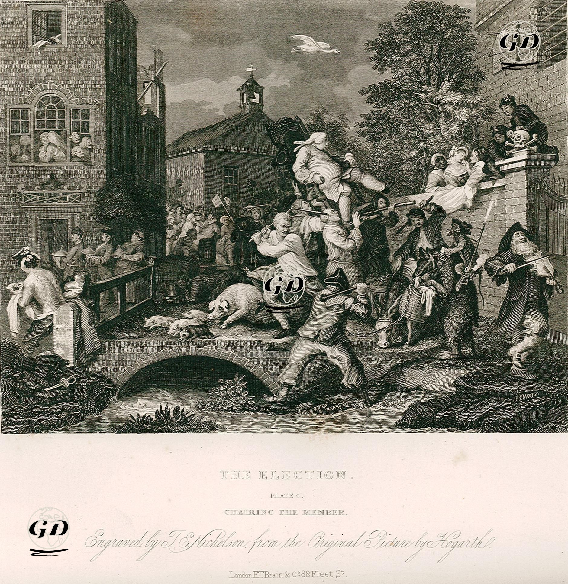The Election-Chairing The Member-Plate 4.  - William Hogarth (1697-1764) - 1833