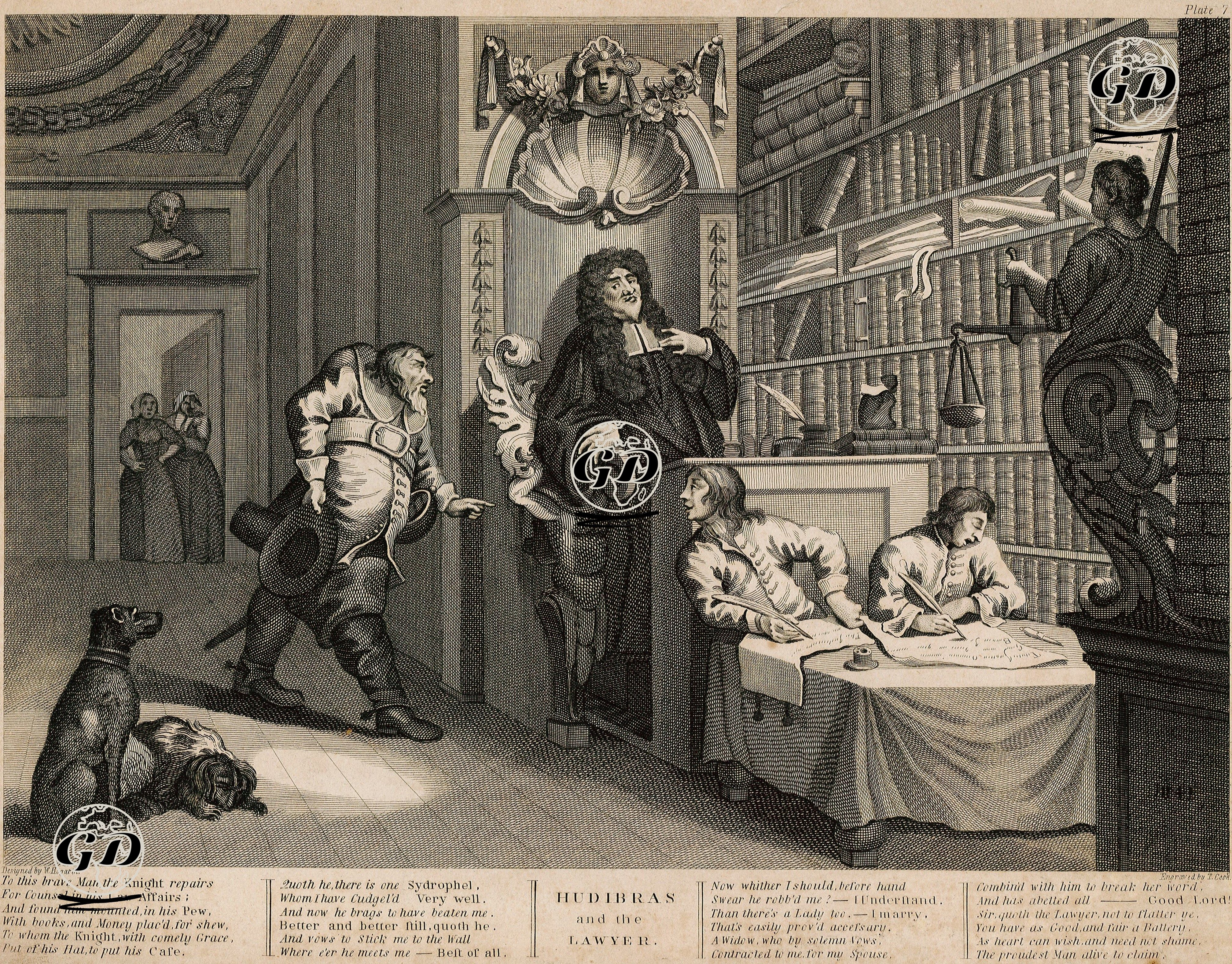 Hudibras And The Lawyer-Plate 7. - William Hogarth (1697-1764) - 1802