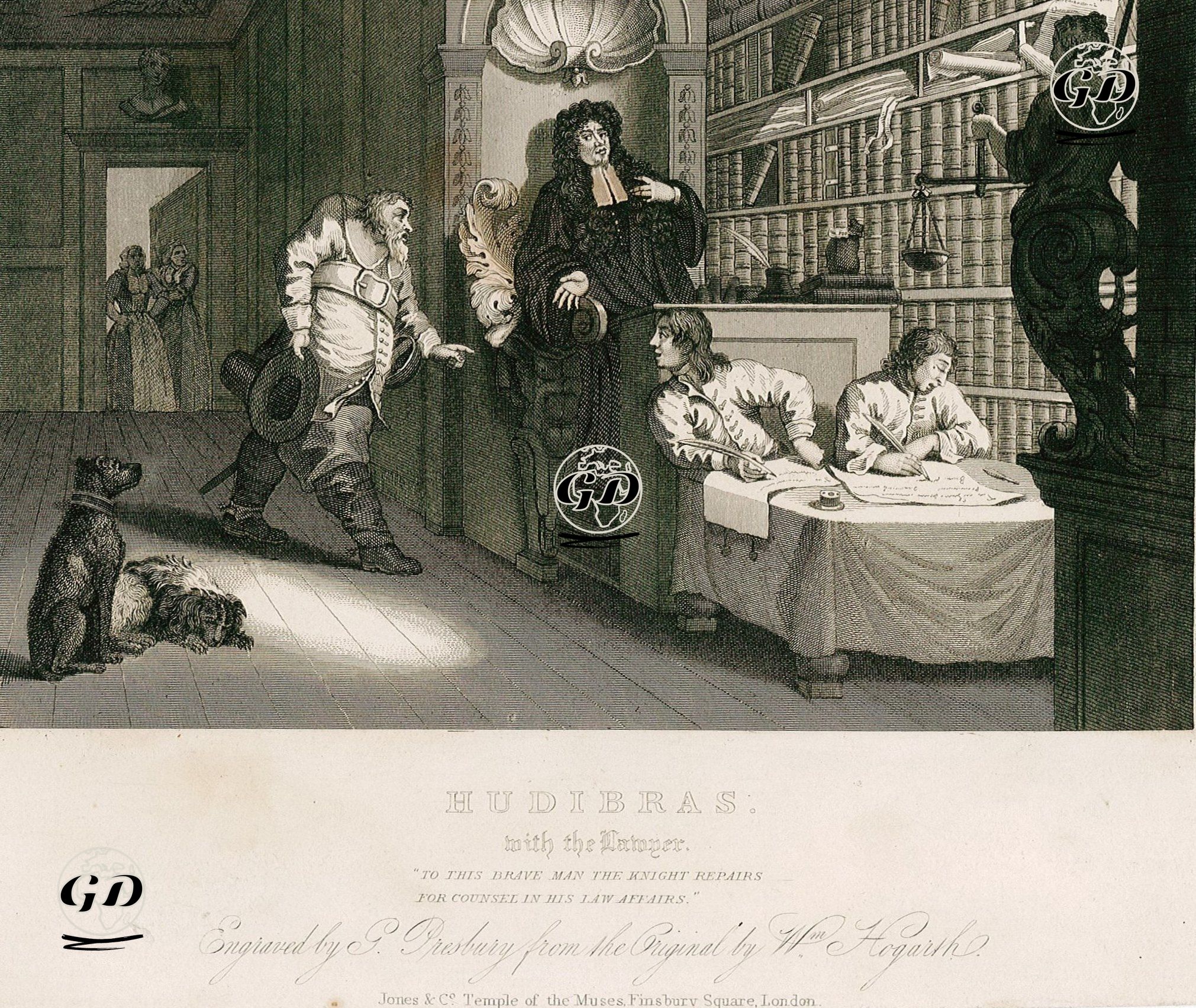 Hudibras With The Lawyer-Plate 7  - William Hogarth (1697-1764) - 1833