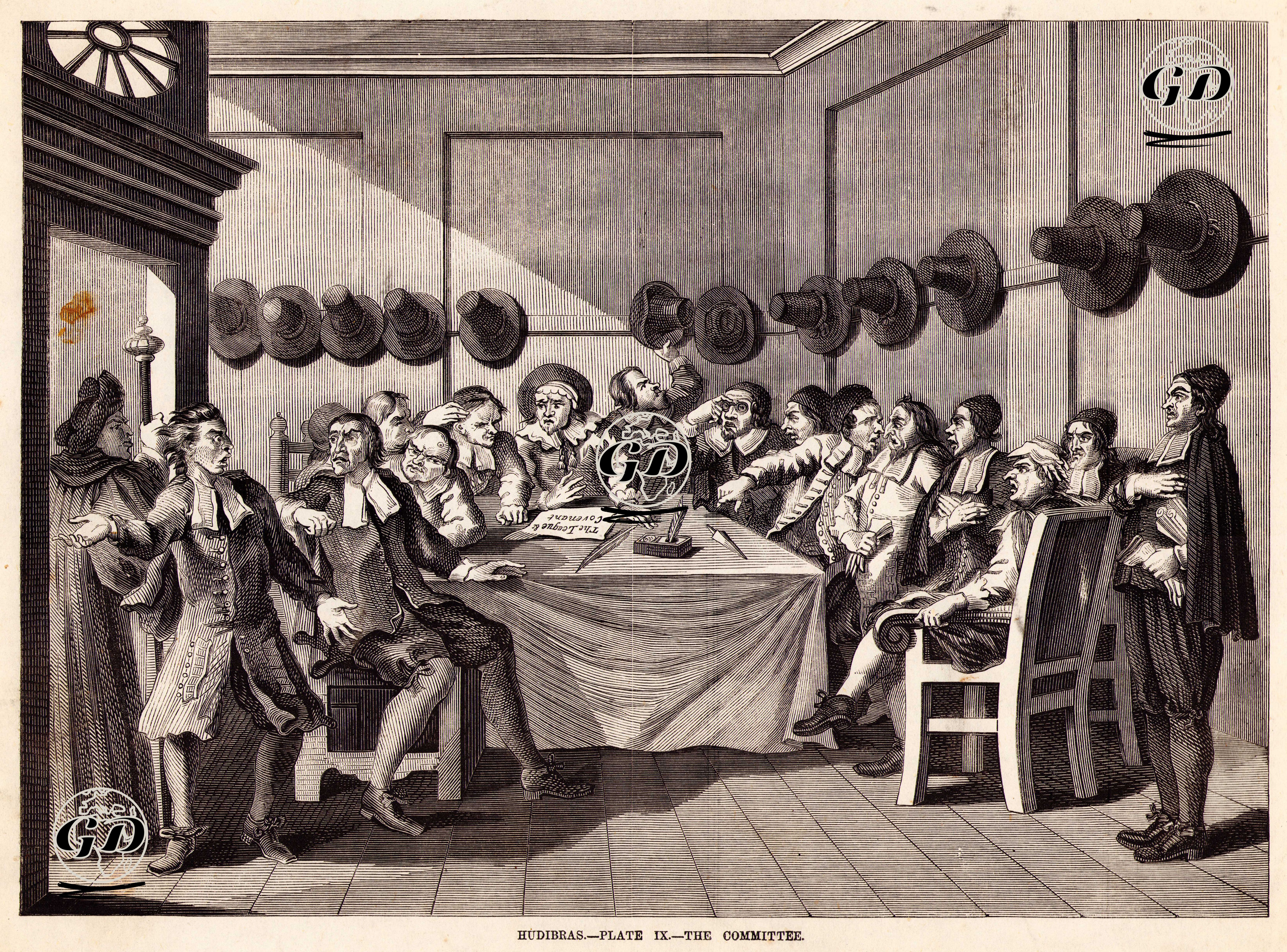 Hudibras-Plate IX.-The Committee - William Hogarth (1697-1764) - 1870's