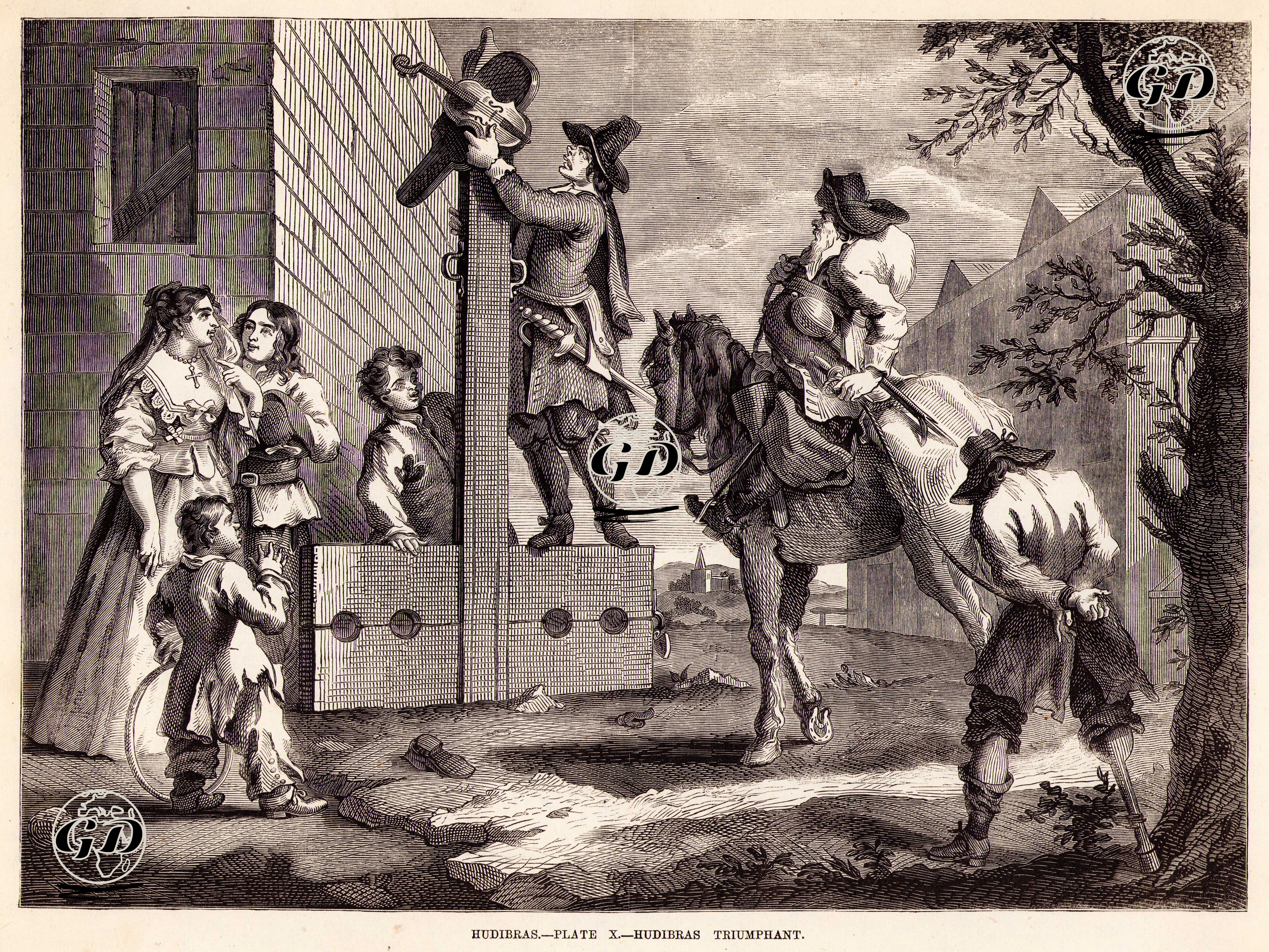 Hudibras-Plate X-Hudibras Triumphant - William Hogarth (1697-1764) - 1870's