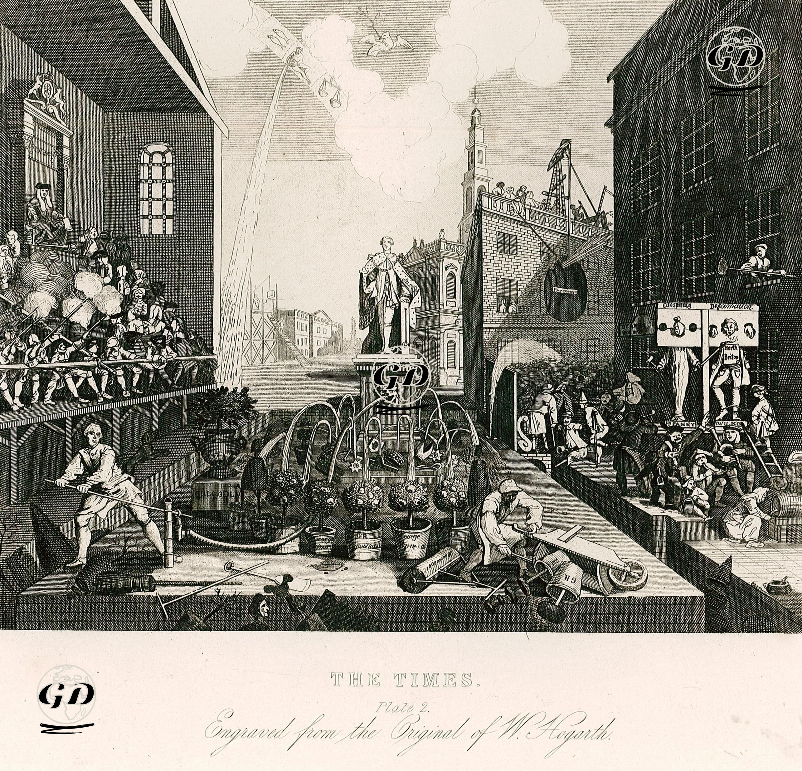 The Times-Plate 2. - William Hogarth (1697-1764) - 1861