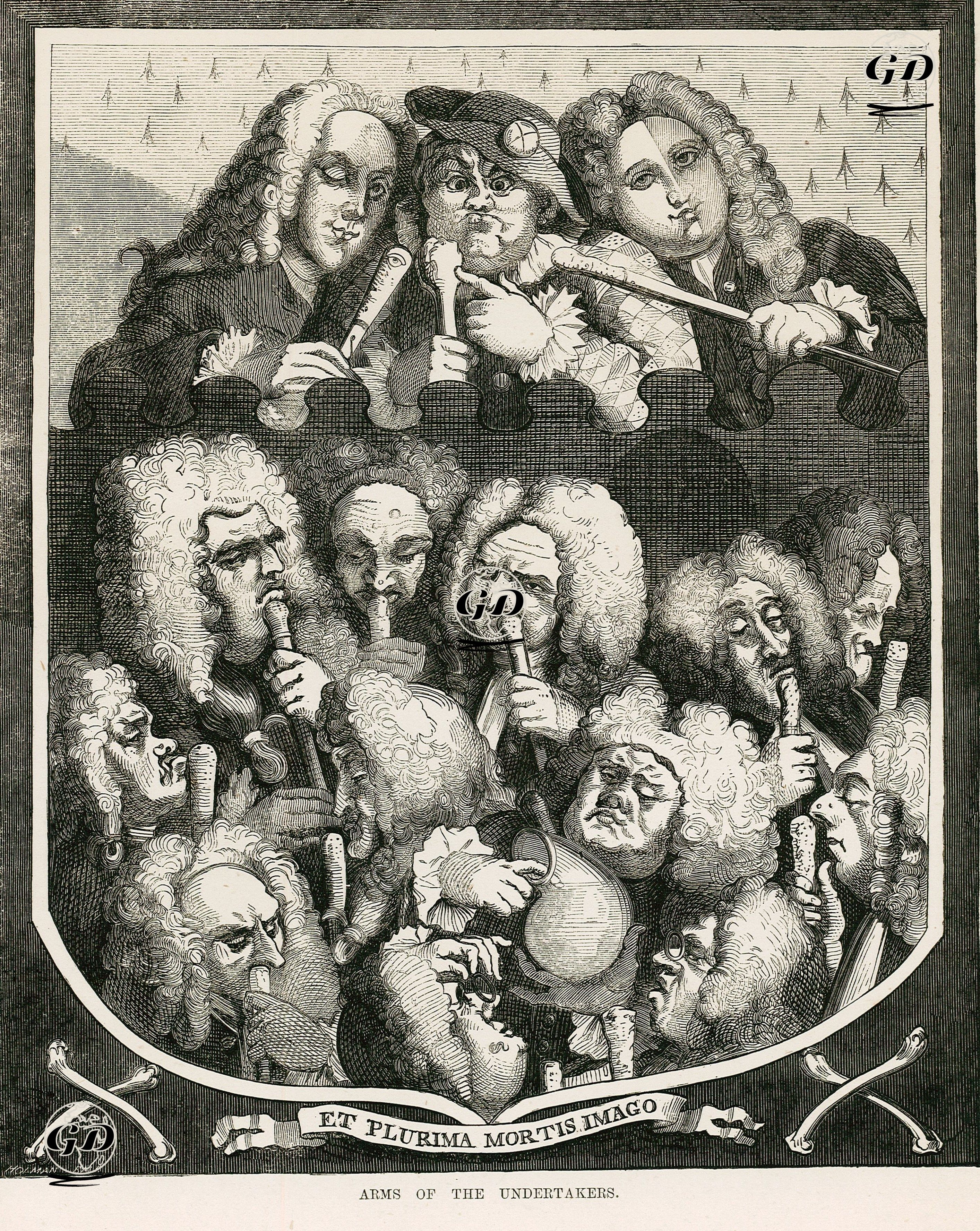 Arms Of The Undertakers - William Hogarth (1697-1764) - 1870's