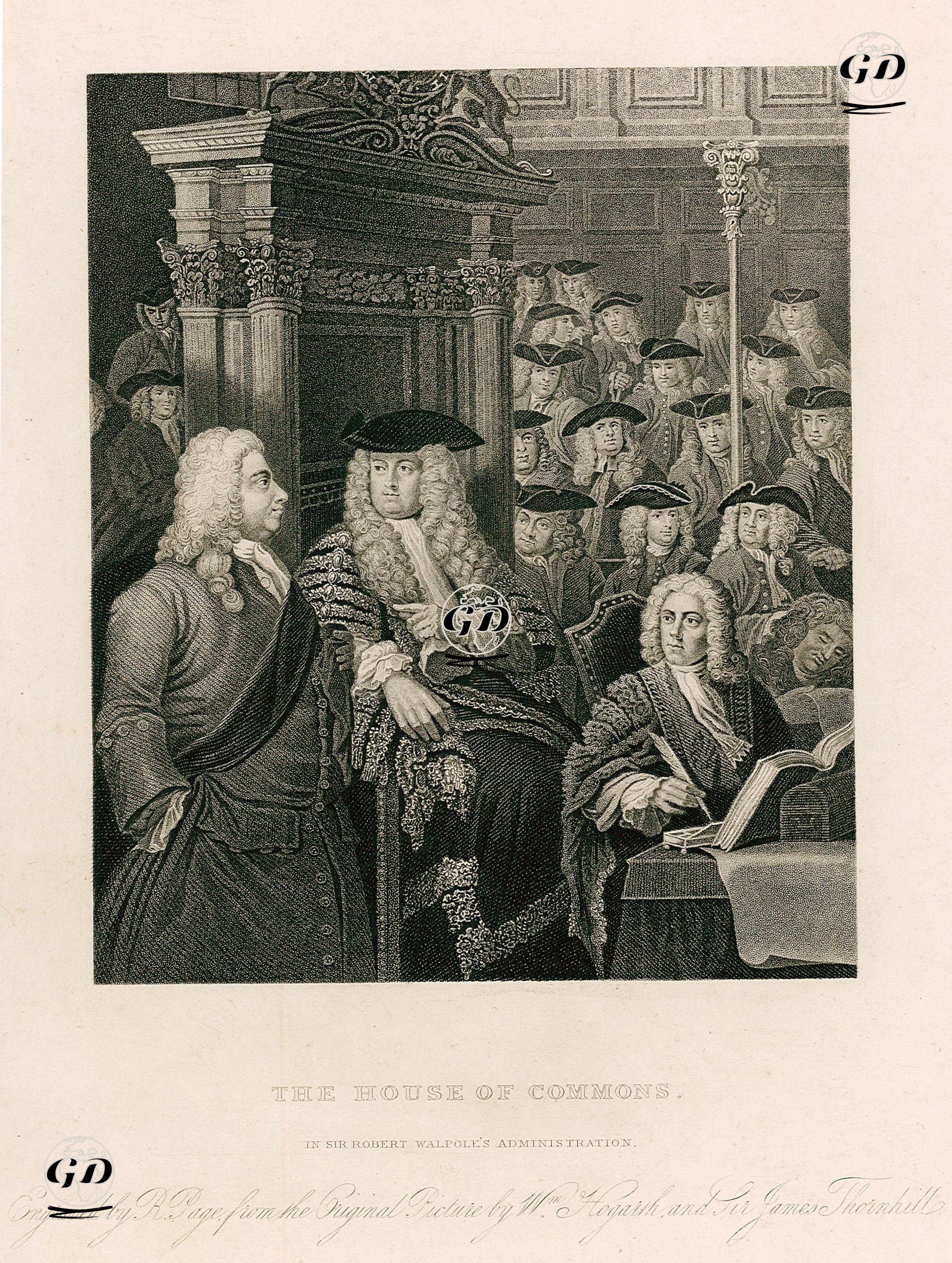 The House Of Commons, In Sir Robert Walpole's Administration - William Hogarth (1697-1764)-James Thornhill (1675-1734) - 1870