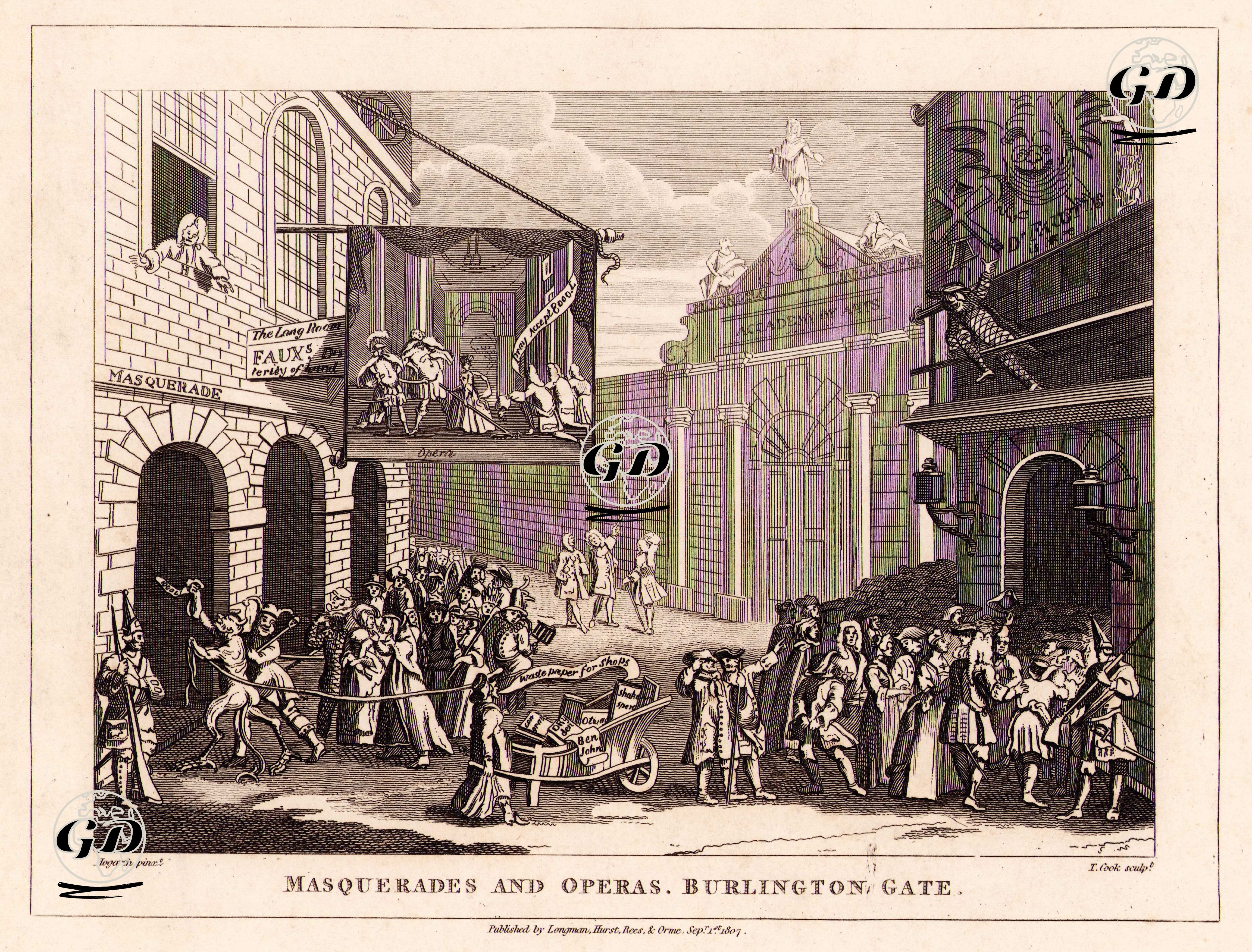 Masquerades And Operas, Burlington Gate  - William Hogarth (1697-1764) - 1807