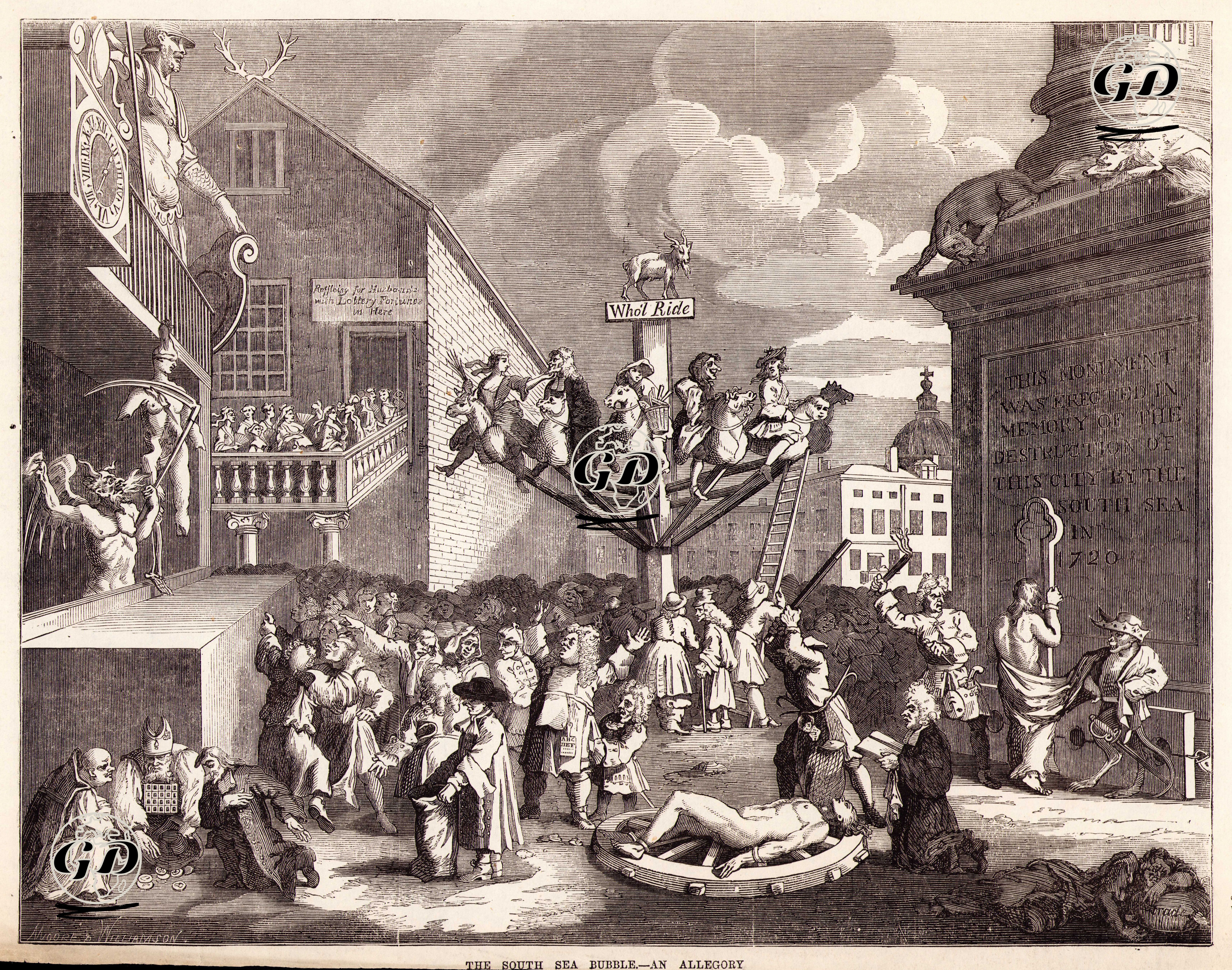 The South Sea Bubble-An Allegory - William Hogarth (1697-1764) - 1870's
