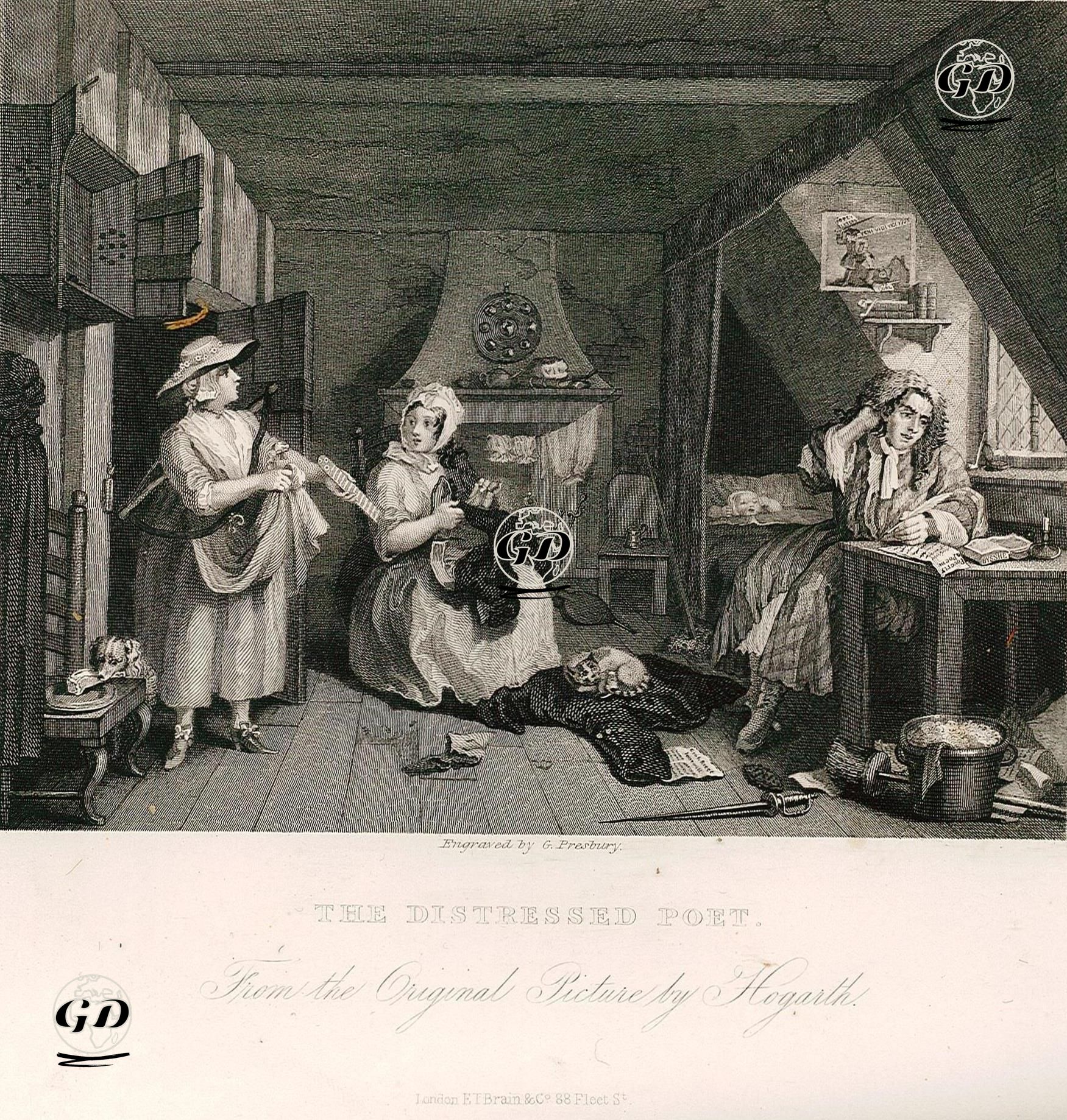The Distressed Poet - William Hogarth (1697-1764) - 1833