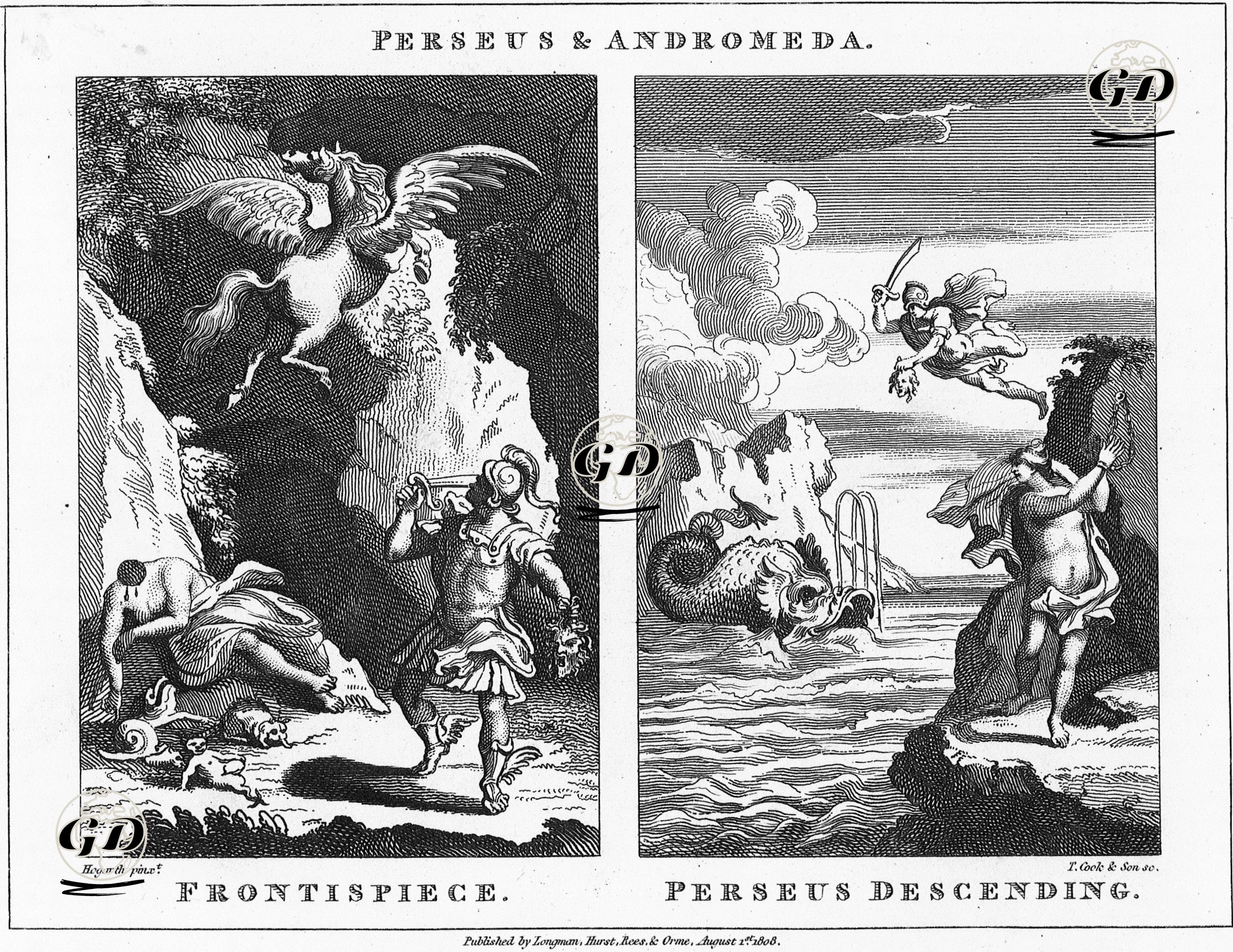 Perseus & Andromeda-Frontispiece-Perseus Descending - William Hogarth (1697-1764) - 1808