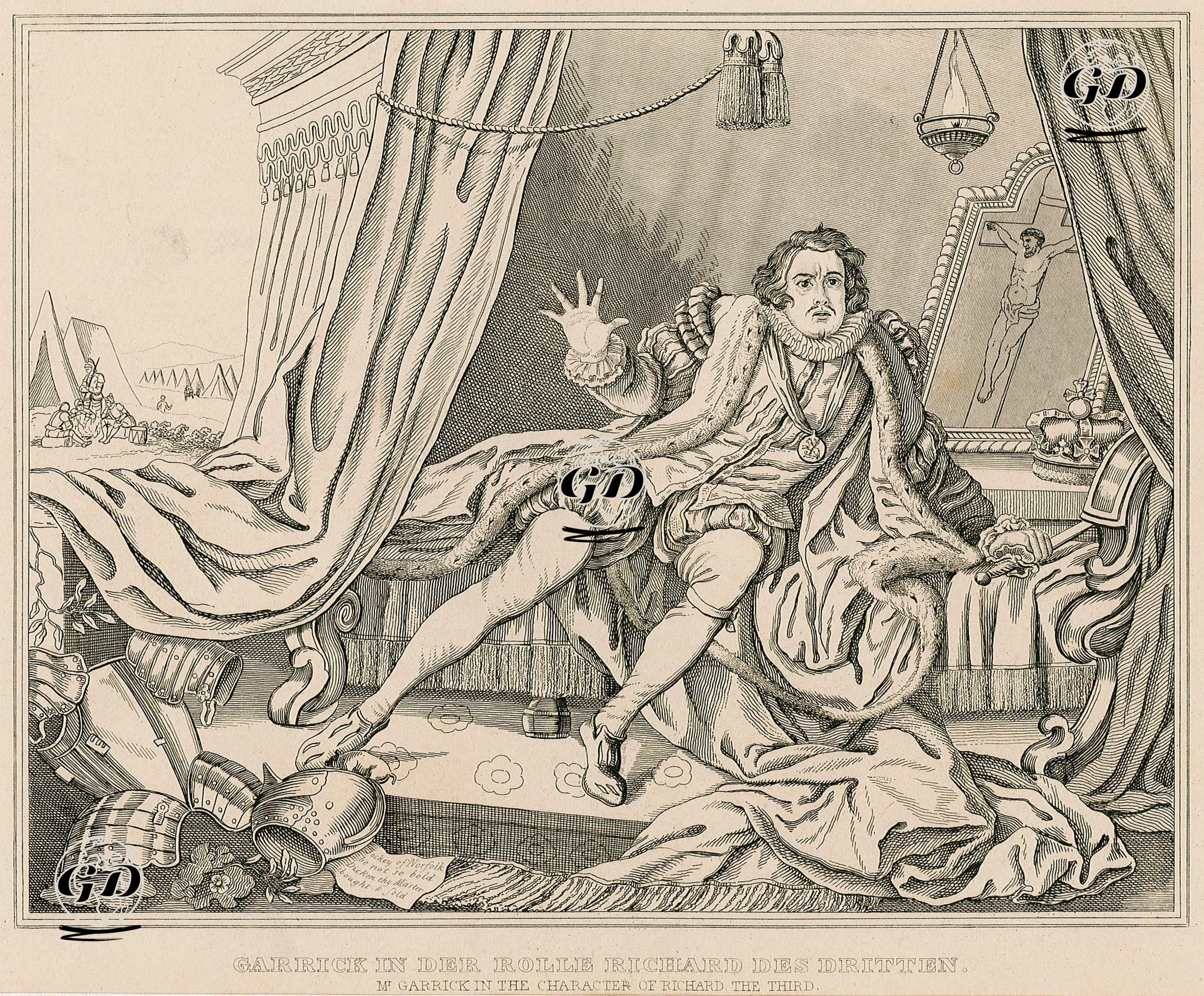 Garrick In Der Rolle Richard Des Dritten-Mr Garrick In The Character Of The Richard The Third - William Hogarth (1697-1764) - 1850's