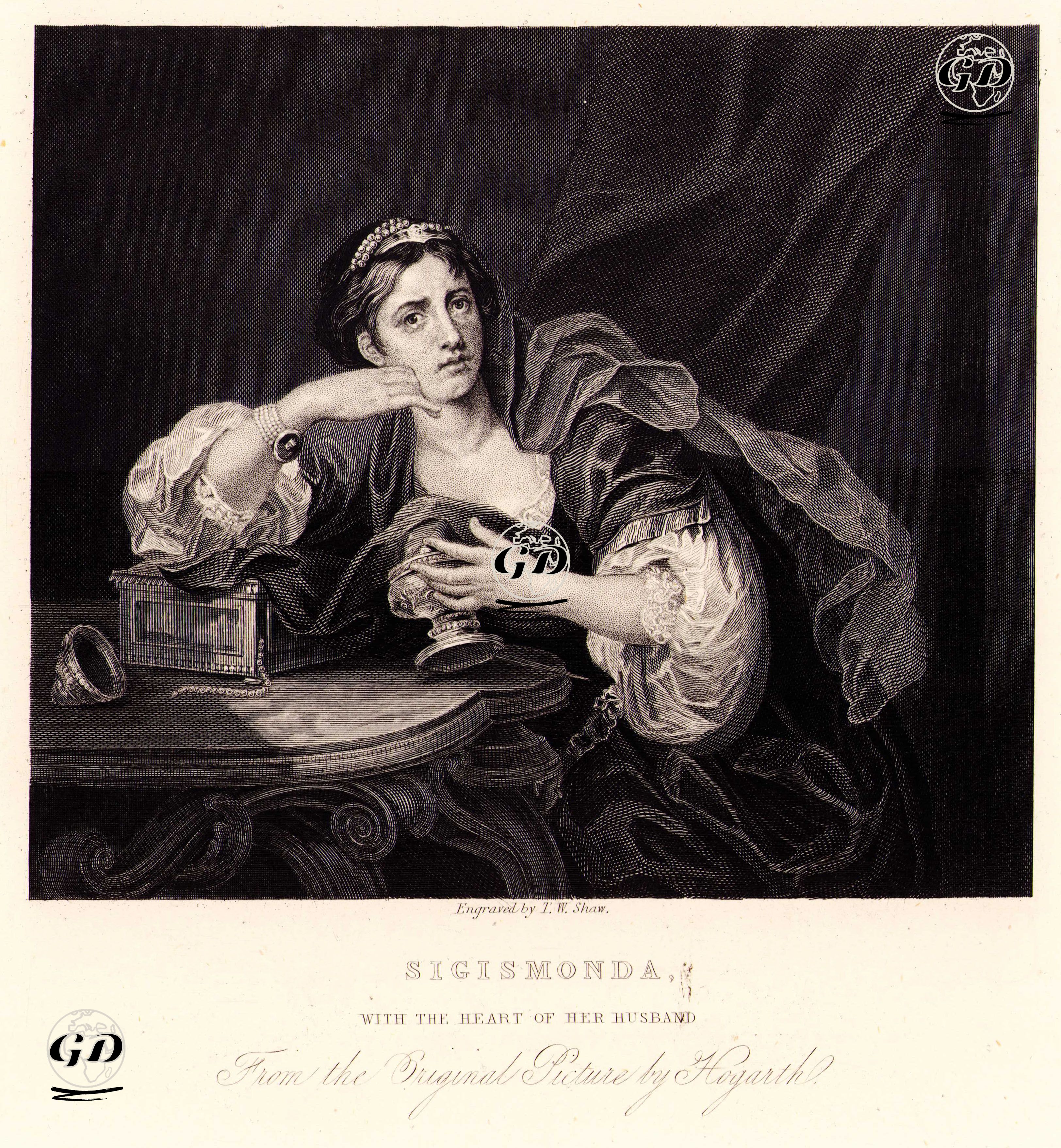 Sigismonda, With The Heart Of Her Husband - William Hogarth (1697-1764) - 1833