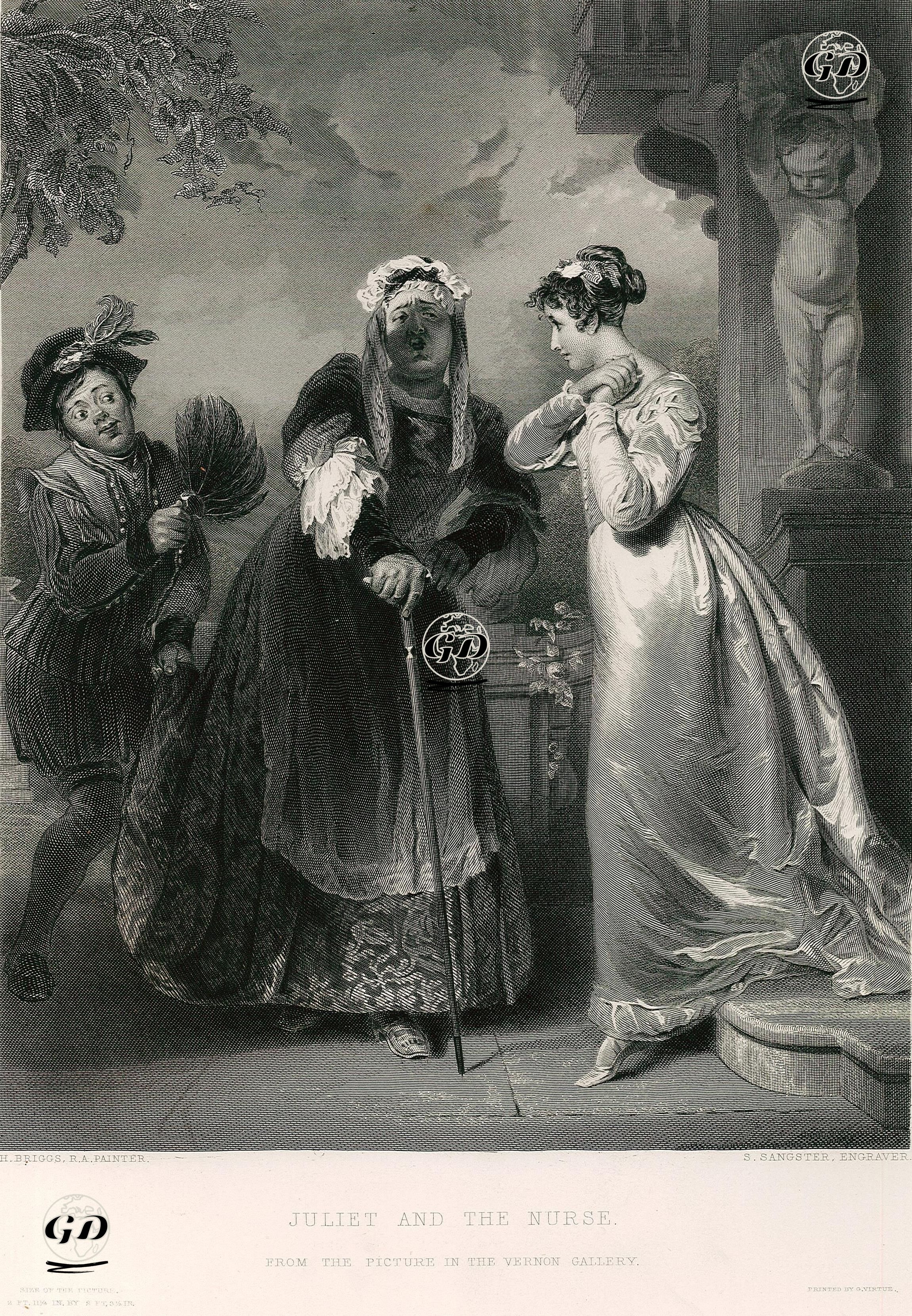 Juliet And The Nurse, Act 2 Sc.5 (Romeo And Juiet)  - Henry Perronet Briggs (1791-1844) - 1852
