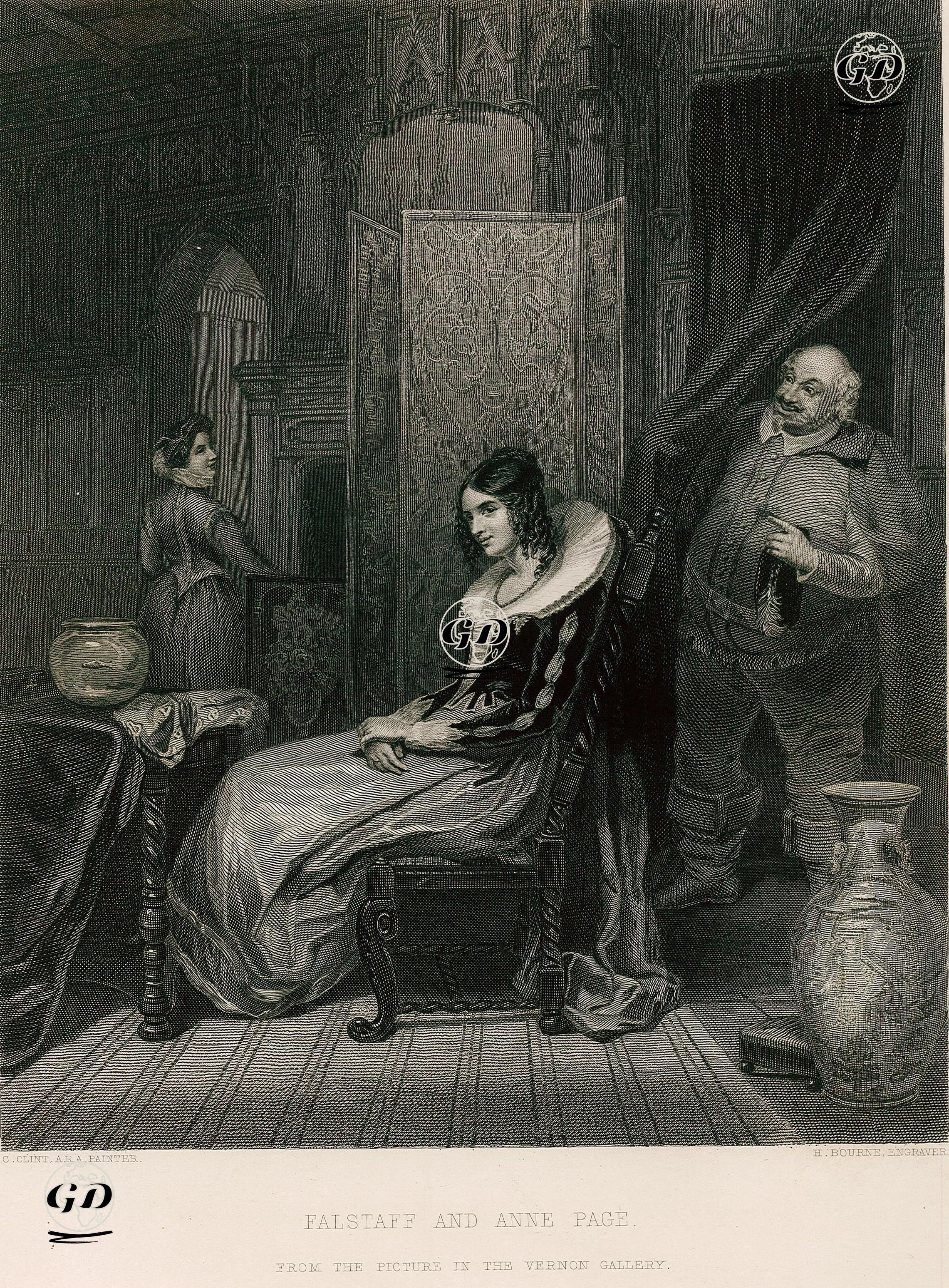 Falstaff And Anne Page (The Merry Wives Of Windsor) - George Clint (1770-1854) - 1855