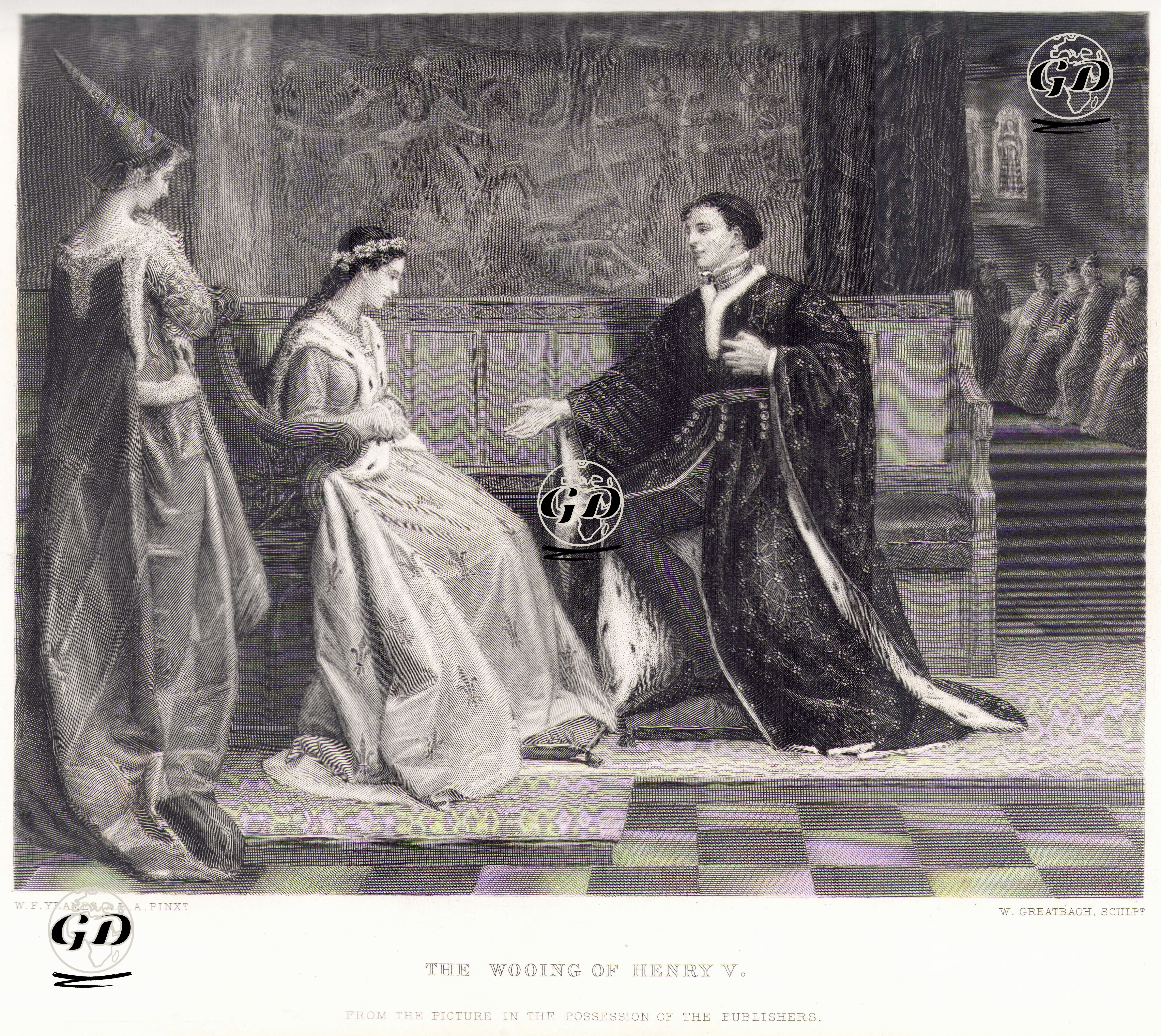 The Wooing Of Henry V., Act 5 Scene 2 (The Life of King Henry the Fifth) - William Frederick Yeames (1835-1918) - 1876