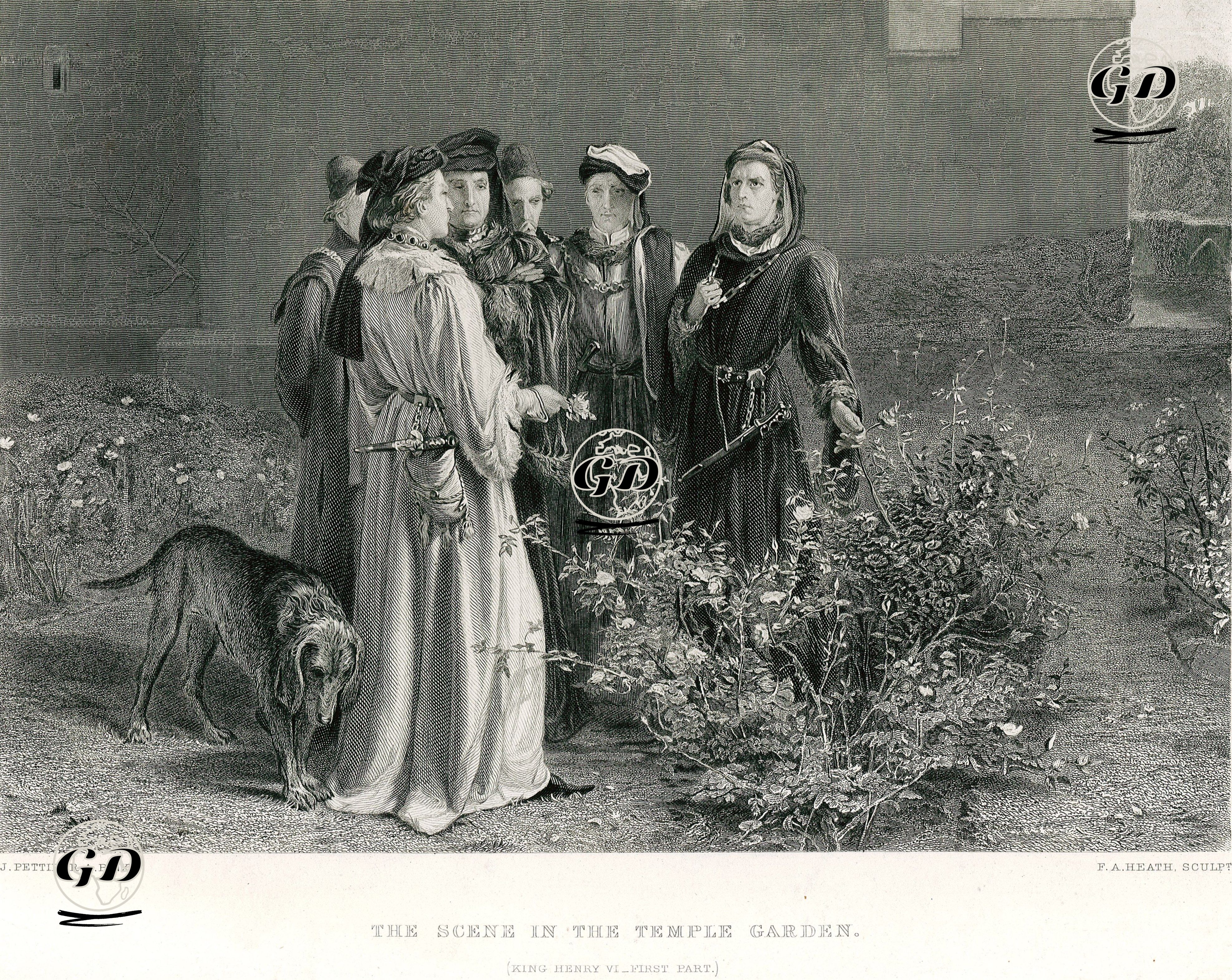 The Scene İn The Temple Garden-First Part (King Henry Vl.)   - John Pettie (1832-1910) - 1850's