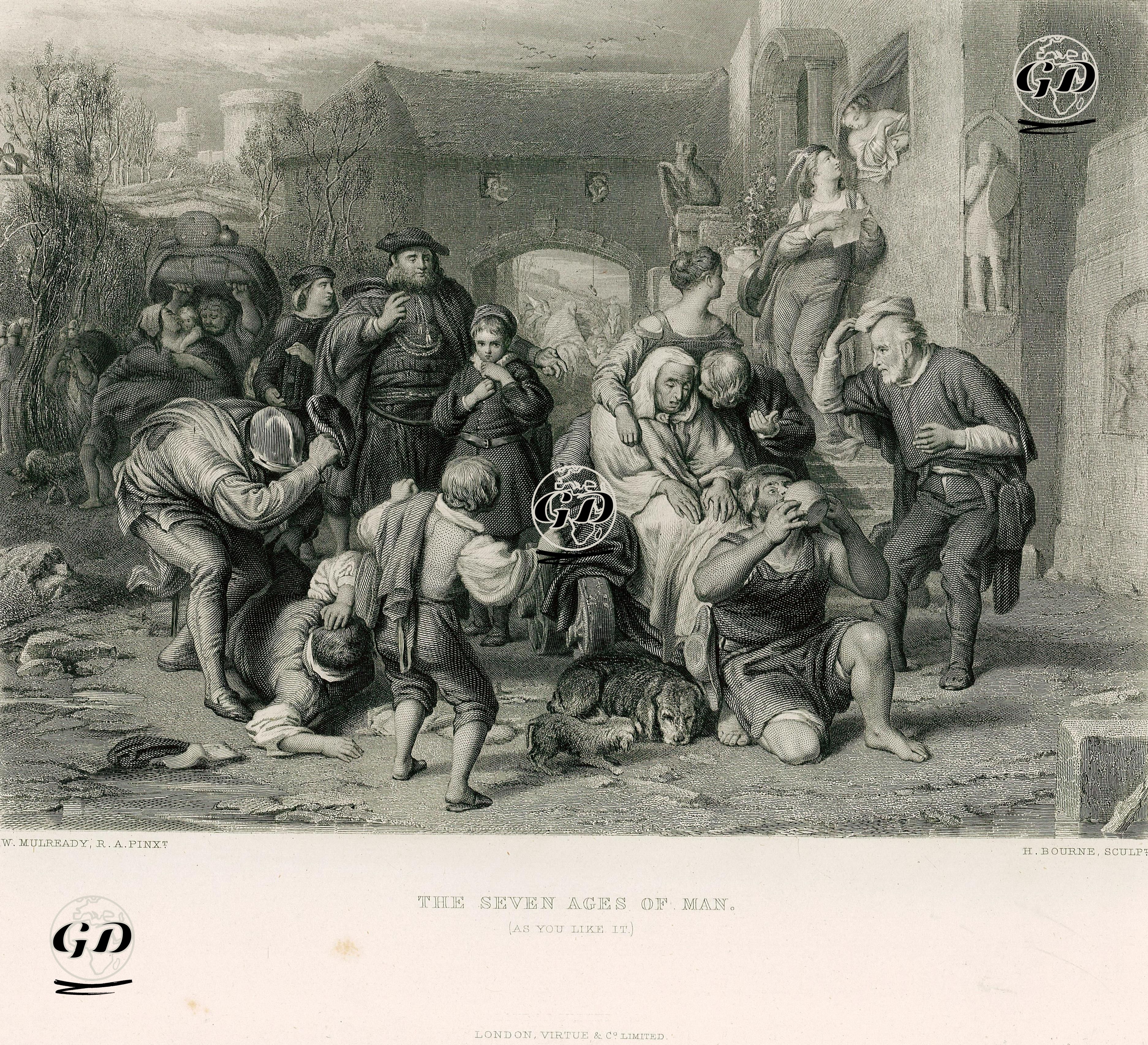 The Seven Ages Of Man, Act II Sc. VII (As You Like İt)  - William Mulready (1786-1863) - 1870-1876