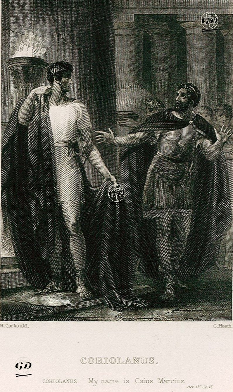 Coriolanus (Coriolanus:My Name Is Caius Marcius), Act. lV Sc. V   - Henry Corbould (1787-1844) - 1830's
