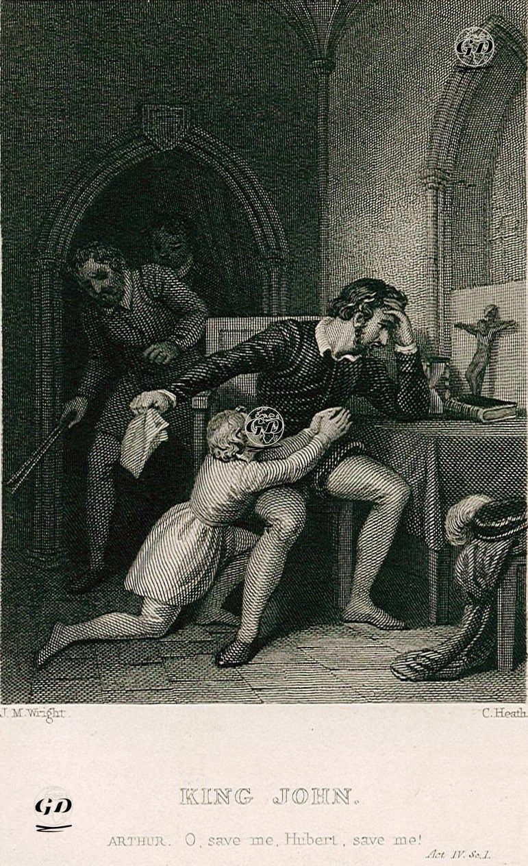 King John (Arthur:O Save Me, Hubert, Save Me.), Act. lV Sc. l  - John Masey Wright (1777-1866) - 1830's