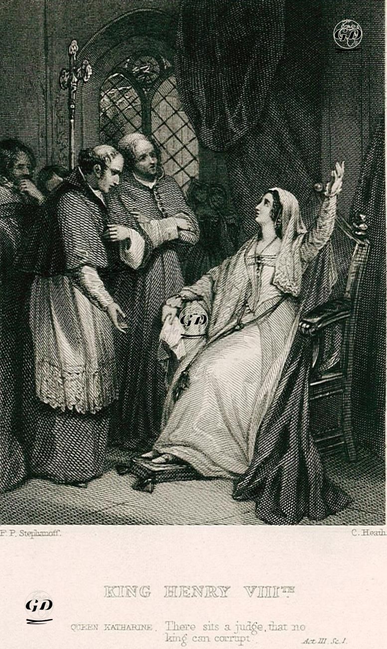 King Henry Vlll. ( Queen Katherine:There Sits A Judge, That No King Can Corrupt), Act. lll Sc. L - Francis Philip Stephanoff (1788-1860) - 1830's