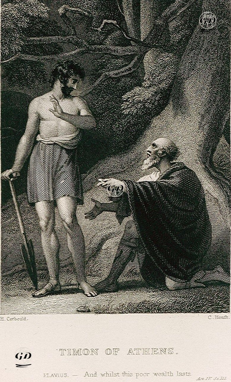 Timon Of Athens (Flavius:And Whilst This Poor Wealth Lasts), Act. lV Sc. lll  - Henry Corbould (1787-1844) - 1830's