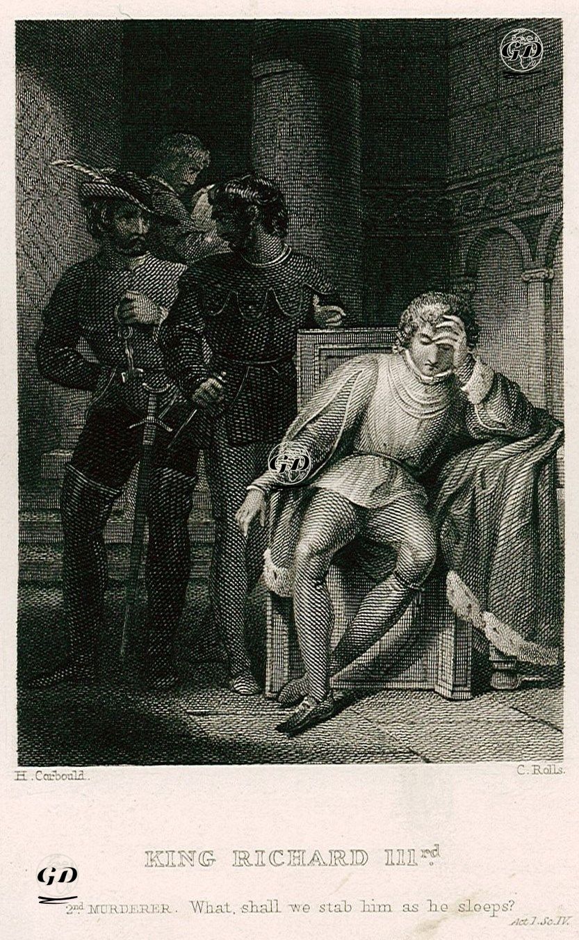 King Richard lll. (Second Murderer:What Shall. We StabHim As He Sleeps?), Act. l Sc. lV   - Henry Corbould (1787-1844) - 1830's