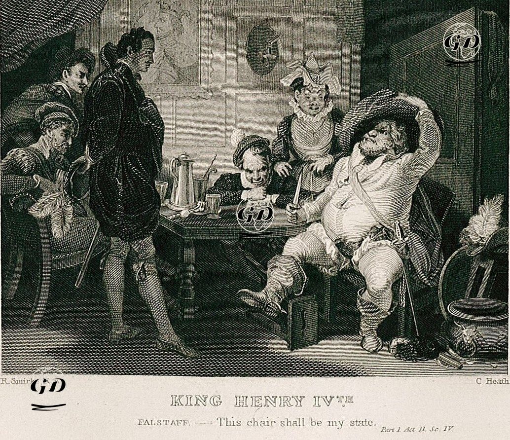 King Henry lV. (Falstaff:This Chair Shall Be My State), Part l Act. ll Sc. lV - Robert Smirke (1752-1845) - 1830's