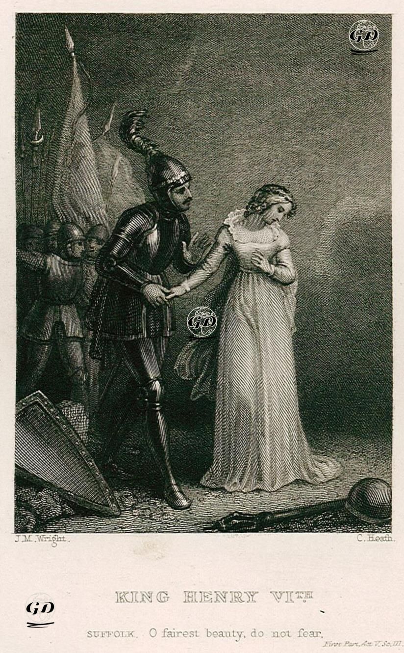 King Henry Vl. (Suffolk:O Fairest Beauty, Do not Fear.) First Part Act. V Sc. lll.  - John Masey Wright (1777-1866) - 1830's