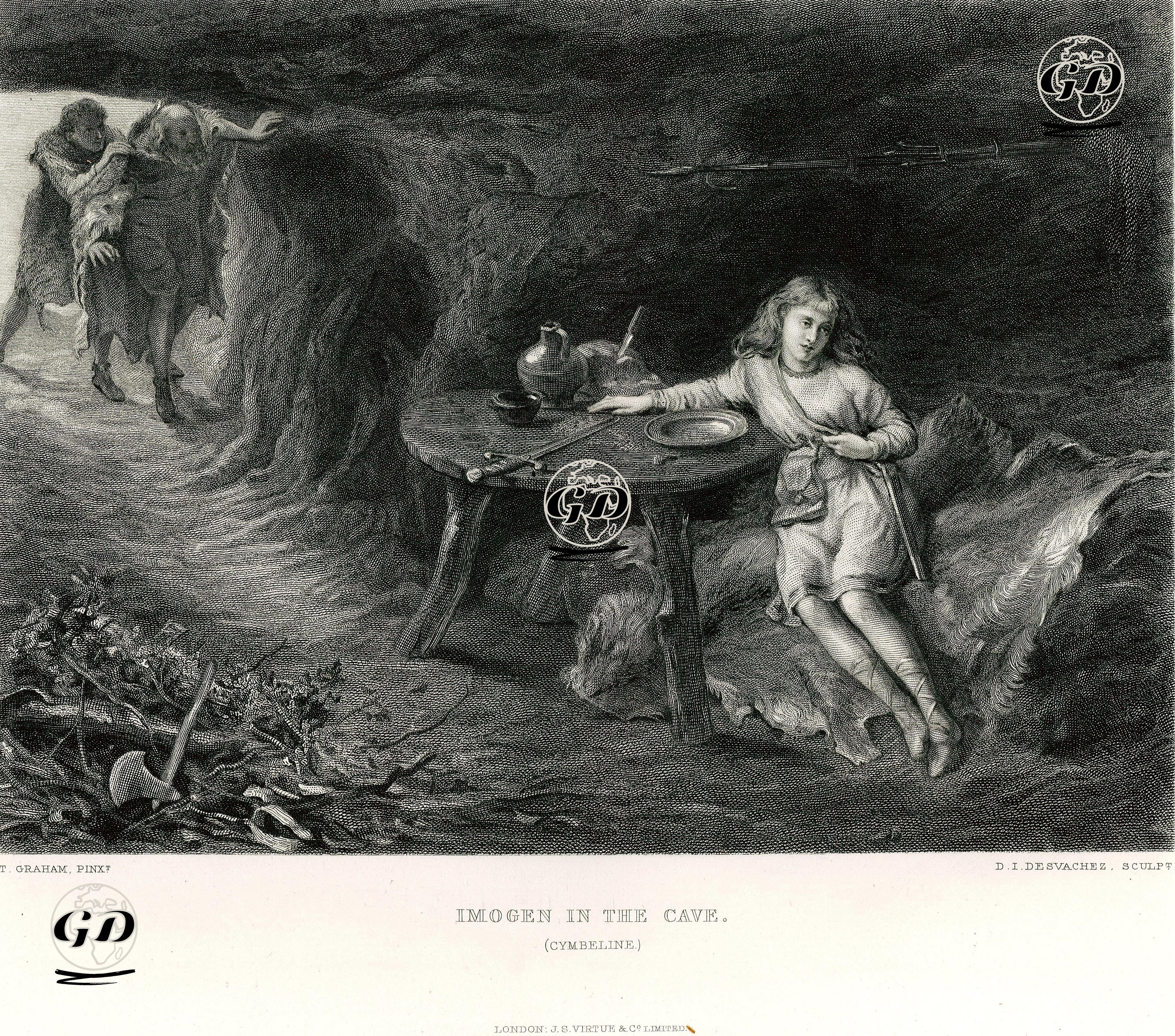 Imogen İn The Cave, Act III Sc. 6 (Cymbeline)  - Thomas Alexander Ferguson Graham (1840-1906) - 1873-1876