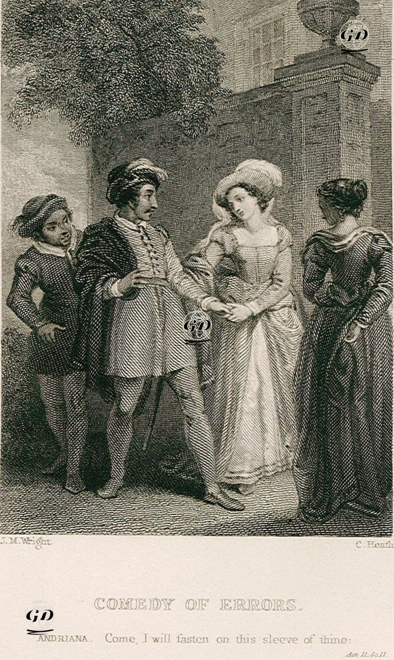 Comedy Of Errors (Adriana:Come, I Will Fasten On This Sleeve Of Thine), Act. ll Sc. ll  - John Masey Wright (1777-1866) - 1830's