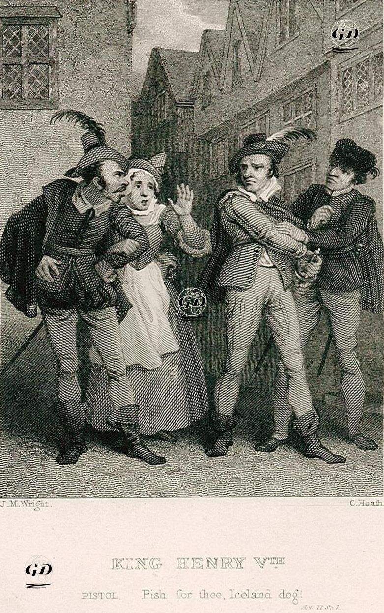 King Henry V. (Pistol:Pish For Thee, Iceland Dog), Act. ll Sc. l  - John Masey Wright (1777-1866) - 1830's