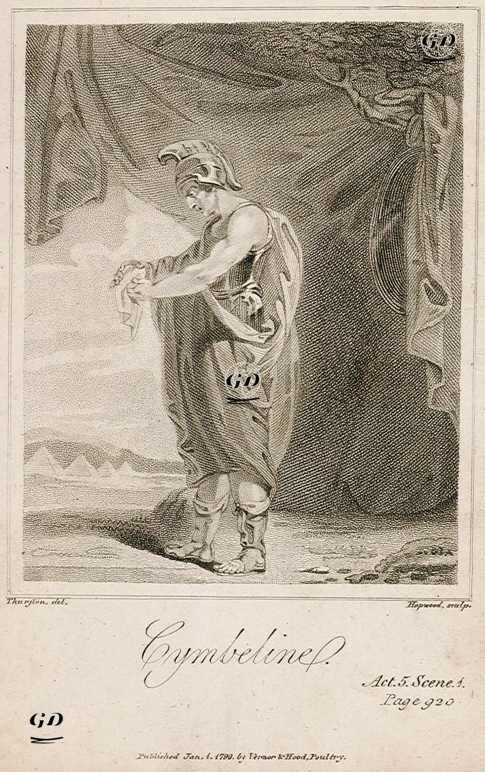 Cymbline, Act 5 Scene 1 - John Thurston (1774- 1822) - 1799