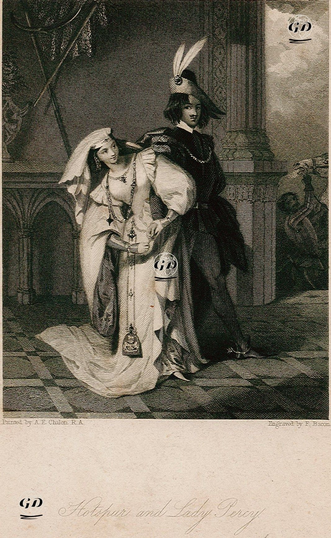 Hotspur And Lady Percy (The History Of Henry IV.)   - Alfred Edward Chalon (1780-1860) - 1832