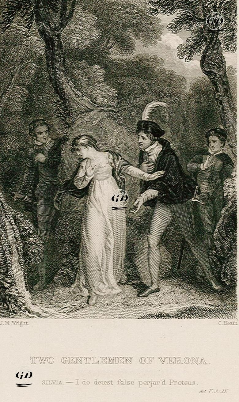 Two Gentlemen Of Verona (Silvia:I Do Detest False Perjur'd Proteus) Act 5 Sc. 4  - John Masey Wright (1777-1866) - 1830's