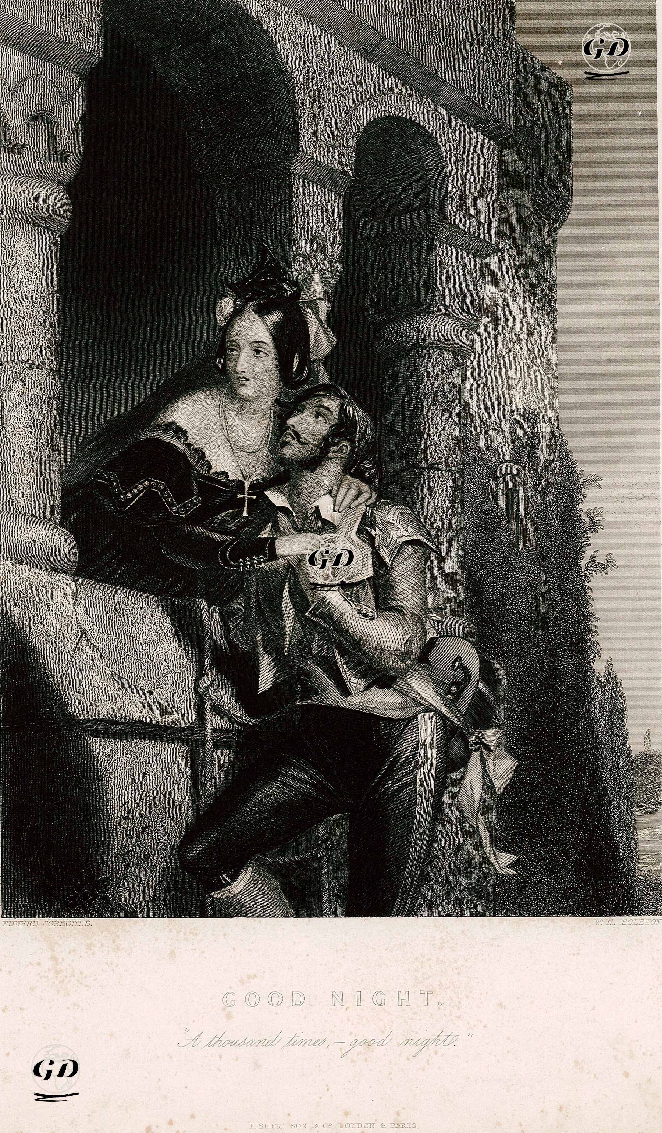 Good Night, A Thousand Times Good Night, Act 2 Sc. 2 (Romeo And Juliet)  - Edward Henry Corbould (1815-1905) - 1840