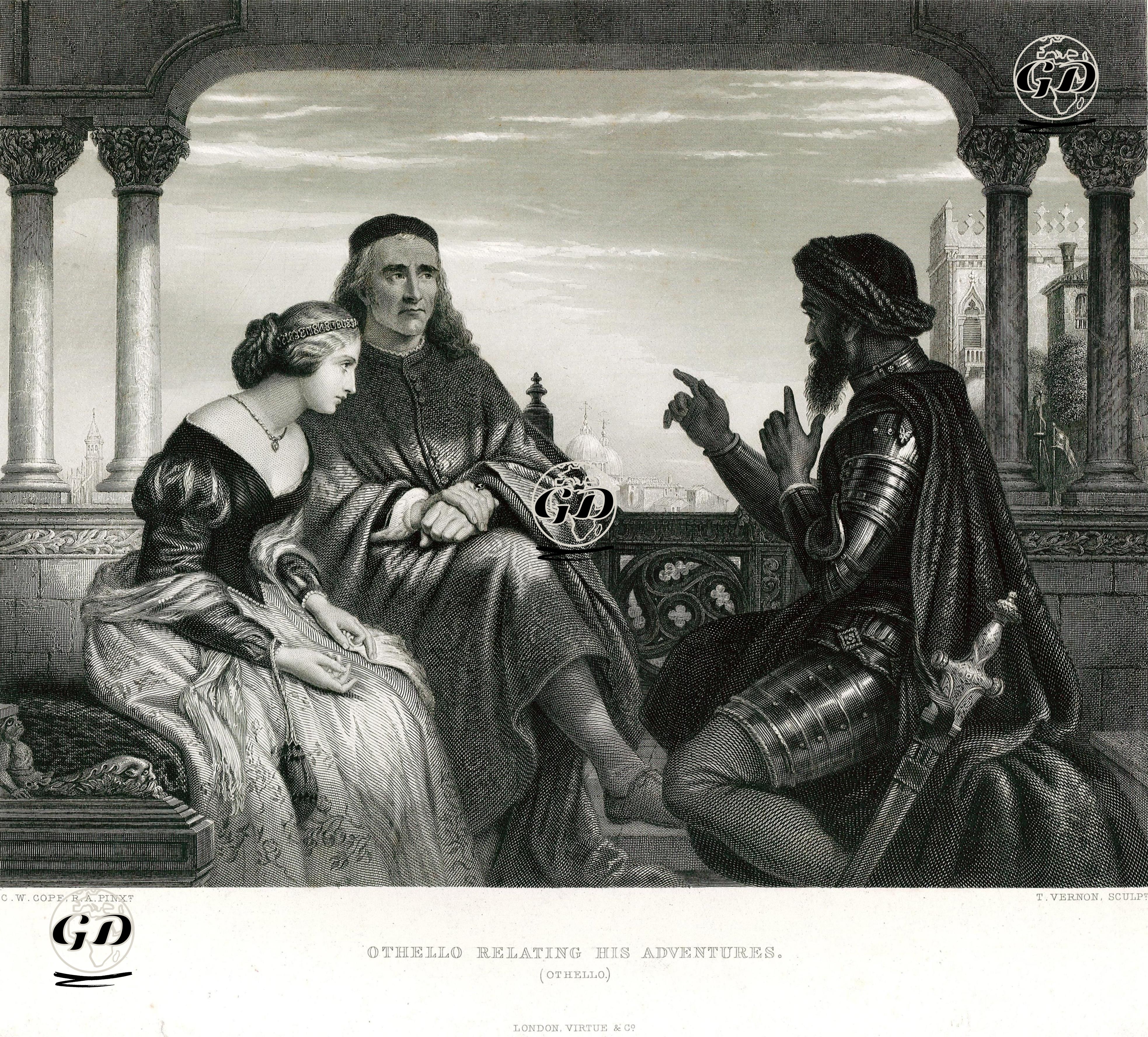 Othello Relating His Adventures, Act 1 Sc. 3(Othello)  - Charles West Cope (1811-1890) - 1870's