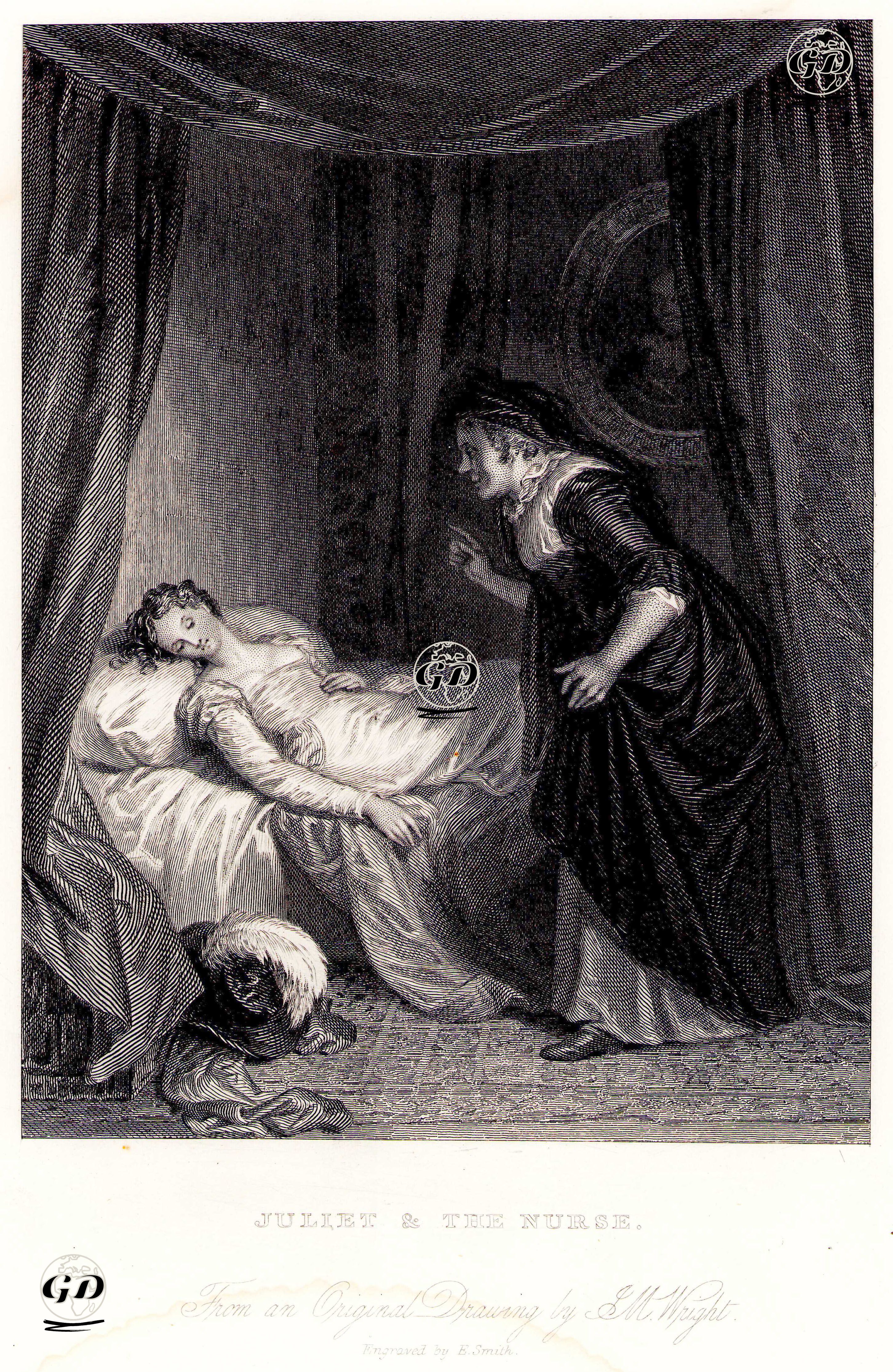 Juliet & The Nurse, Act 4 Sc. 5 (Romeo And Juiet) - John Masey Wright (1777-1866) - 1850's