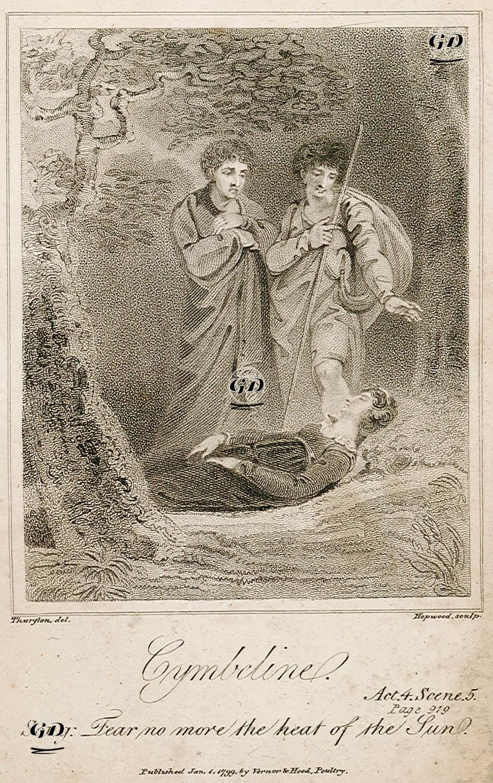 Cymbeline (Song:Fear No More, The Heat Of The Sun), Act 4 Scene 5   - John Thurston (1774- 1822) - 1799